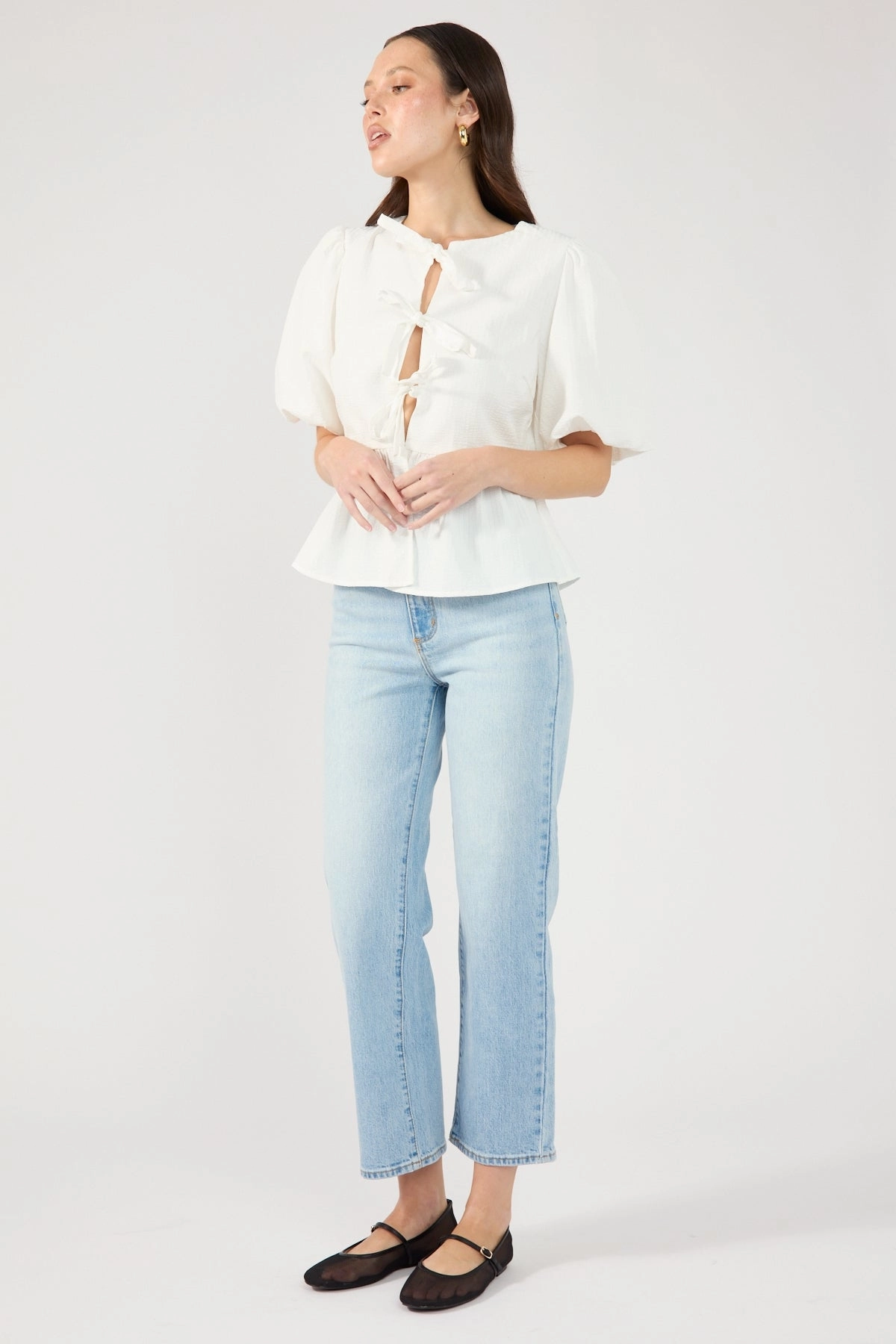 Abrand A Venice Straight High Waisted Jean Jessie Classic Beach Day Travel Outfit No Iron Wear