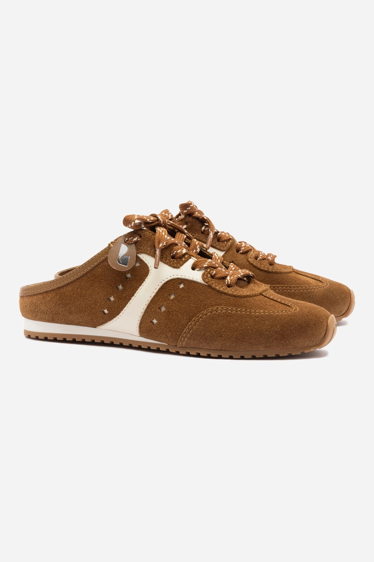Stella Mule In Russet Suede and Ivory Leather Classy durability Shock Absorbing Layer