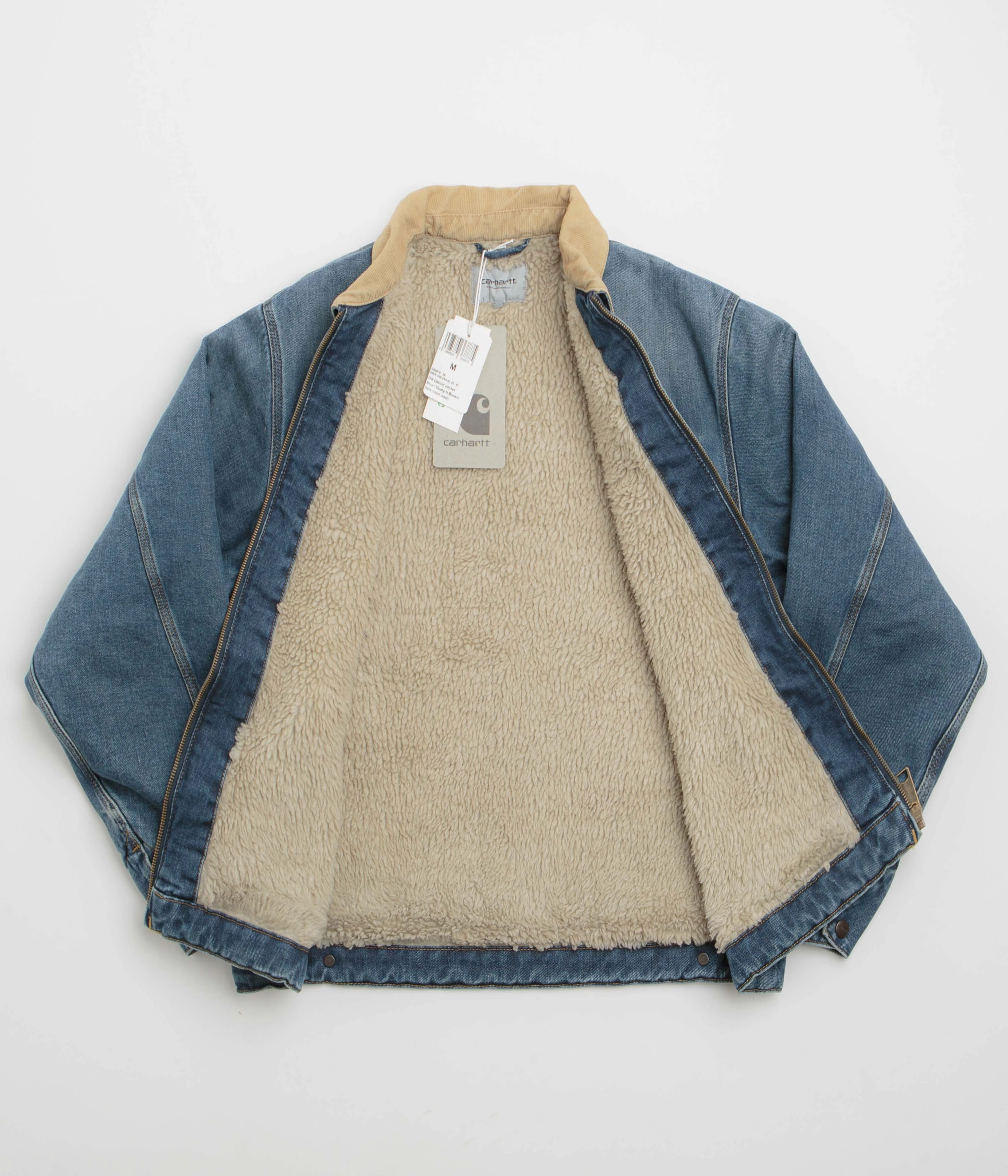 Carhartt OG Detroit Jacket - Blue / Dusty Hamilton Brown Dark Wash Teflon Coated