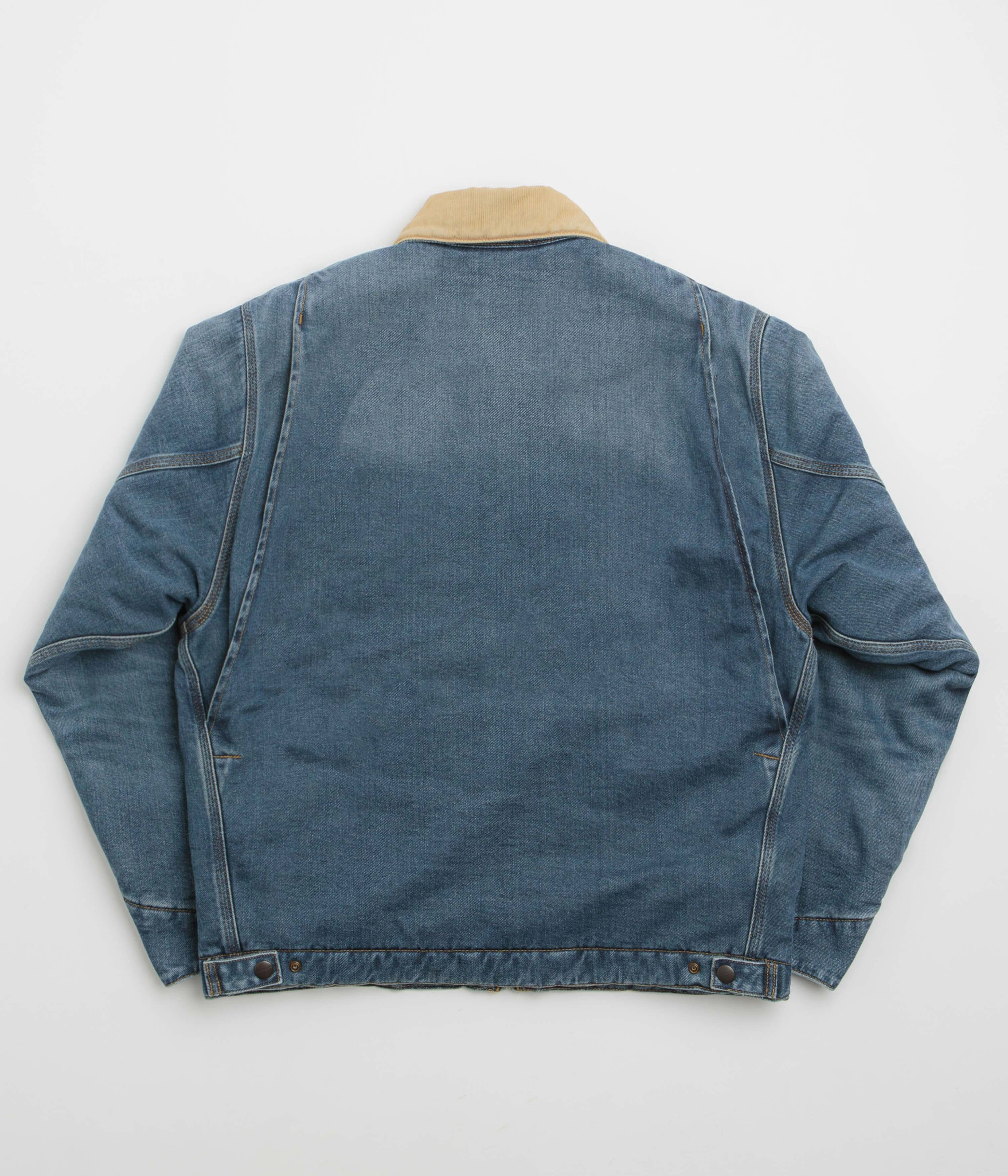 Carhartt OG Detroit Jacket - Blue / Dusty Hamilton Brown Dark Wash NoiseFreeFabric