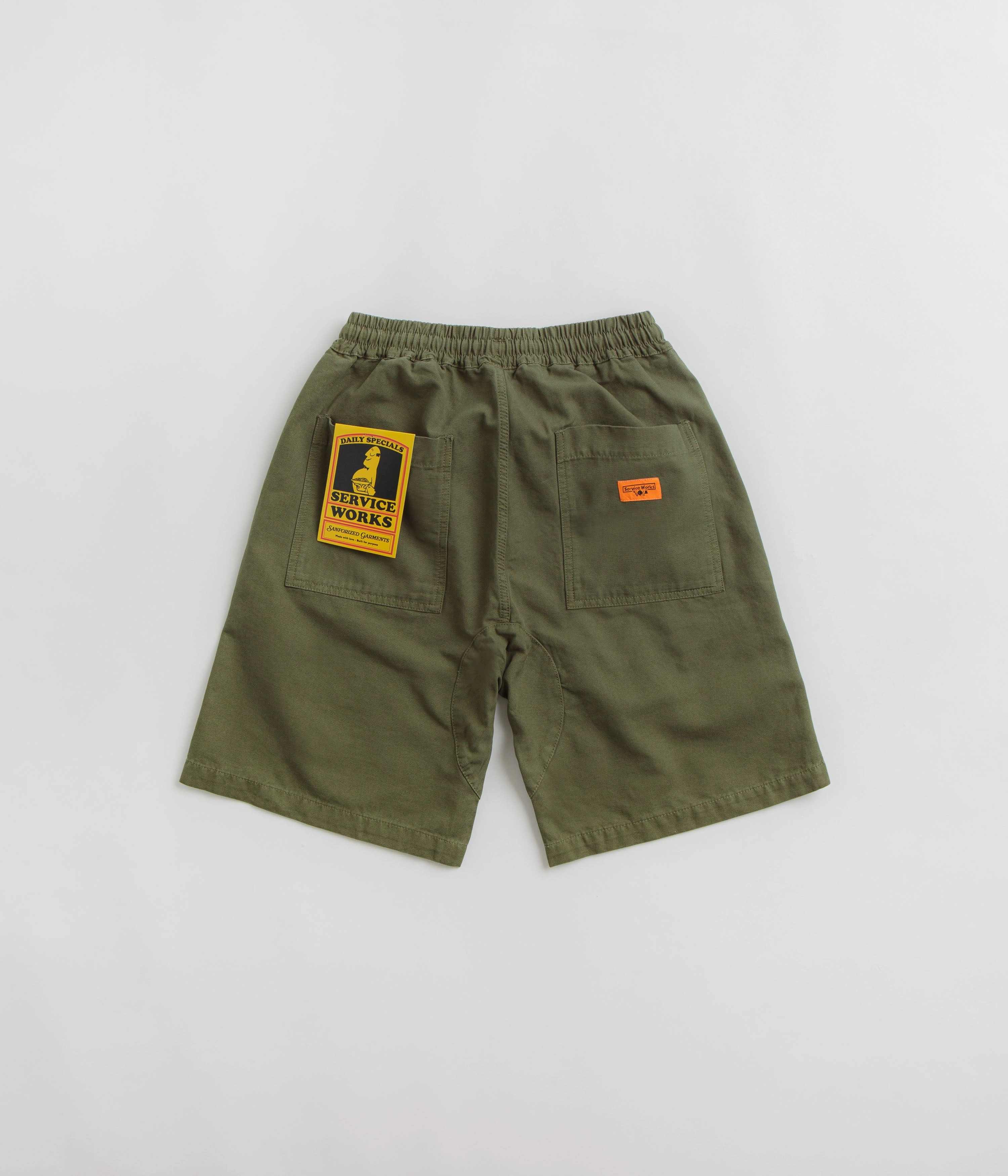 Service Works Classic Chef Shorts - Olive Walk Easy Comfy Feel