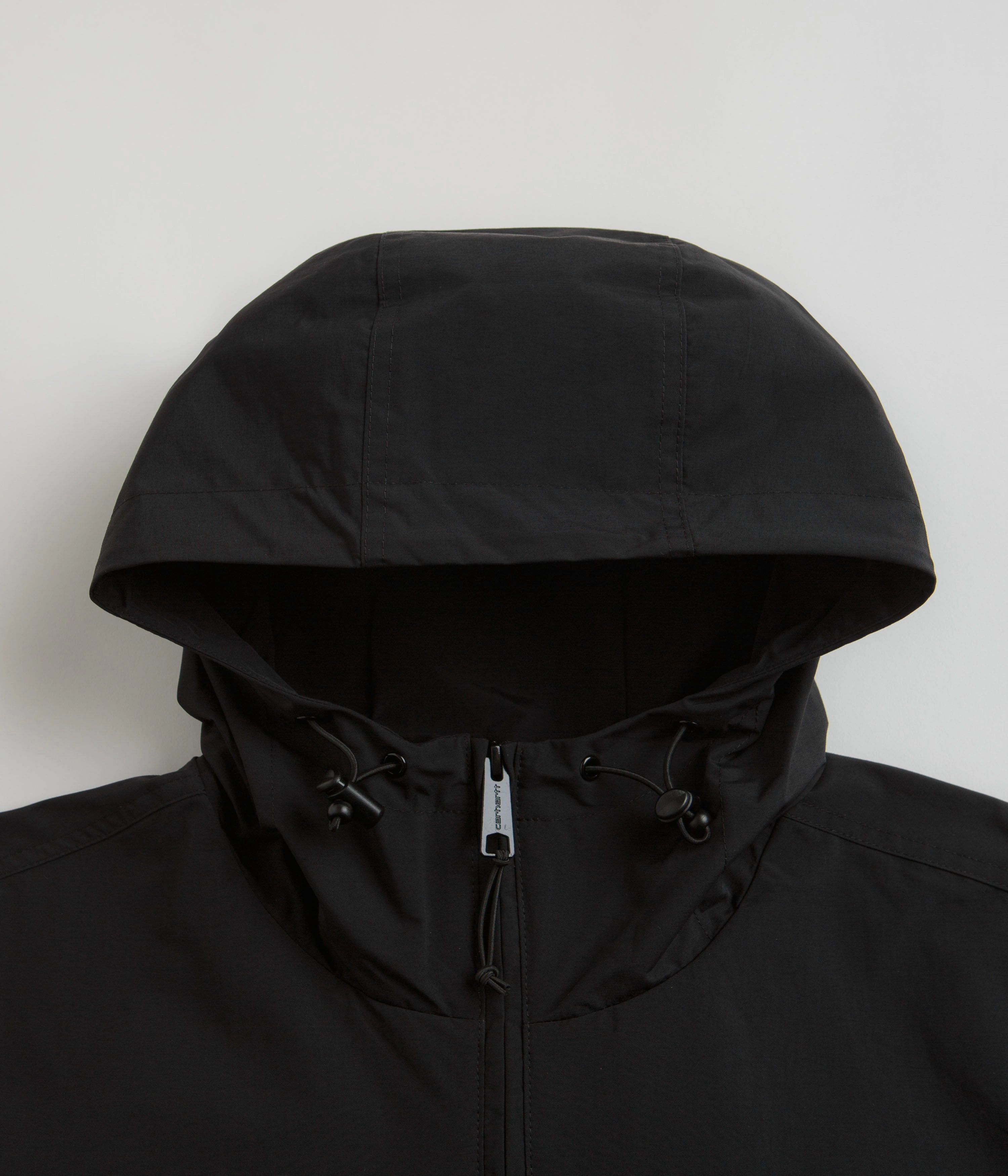 Layered Insulation Practical Everyday Fit Carhartt Summer Windbreaker Pullover Jacket - Black / White