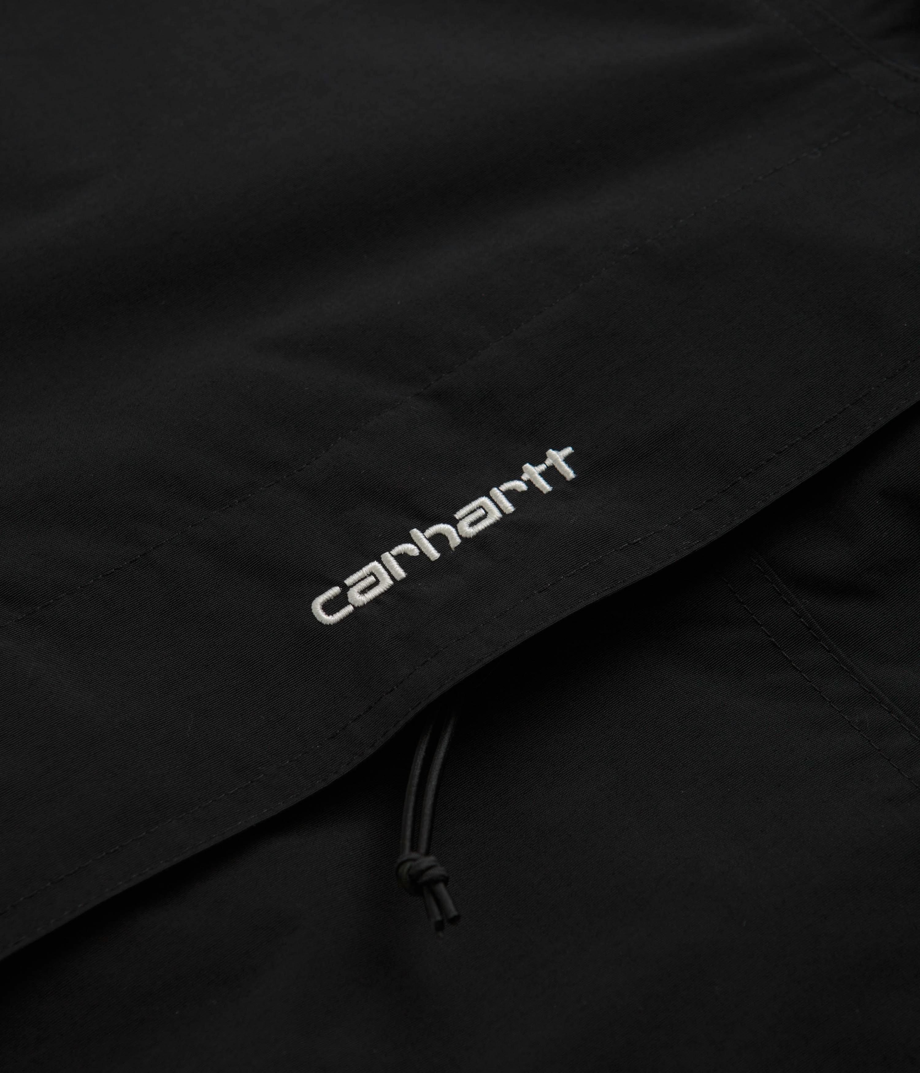 Carhartt Summer Windbreaker Pullover Jacket - Black / White Modern Drop Tail Hem