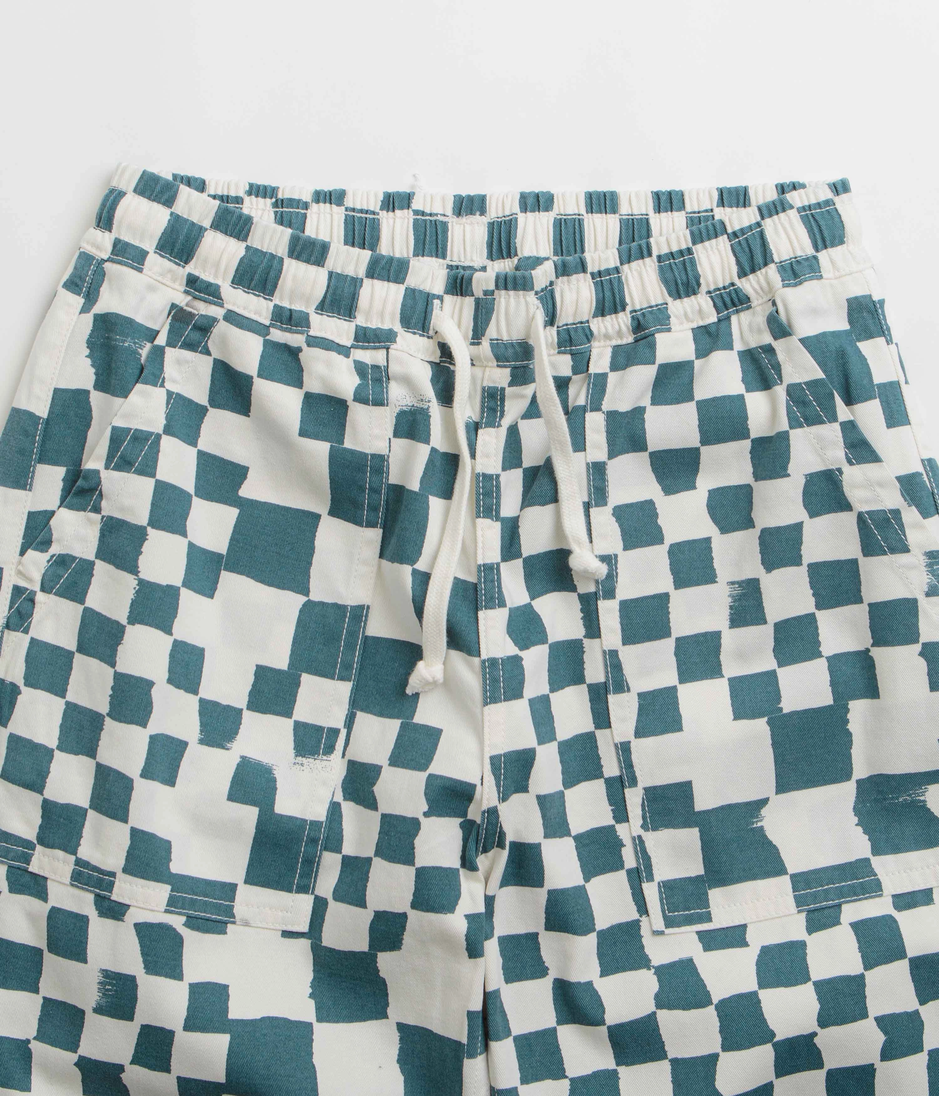 SecureZipperClosures Service Works Printed Chef Pants - Teal Checker