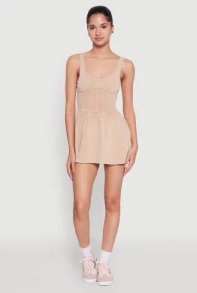 Acid Wash Corset Skater Dress Office Friendly Tailored Comfort