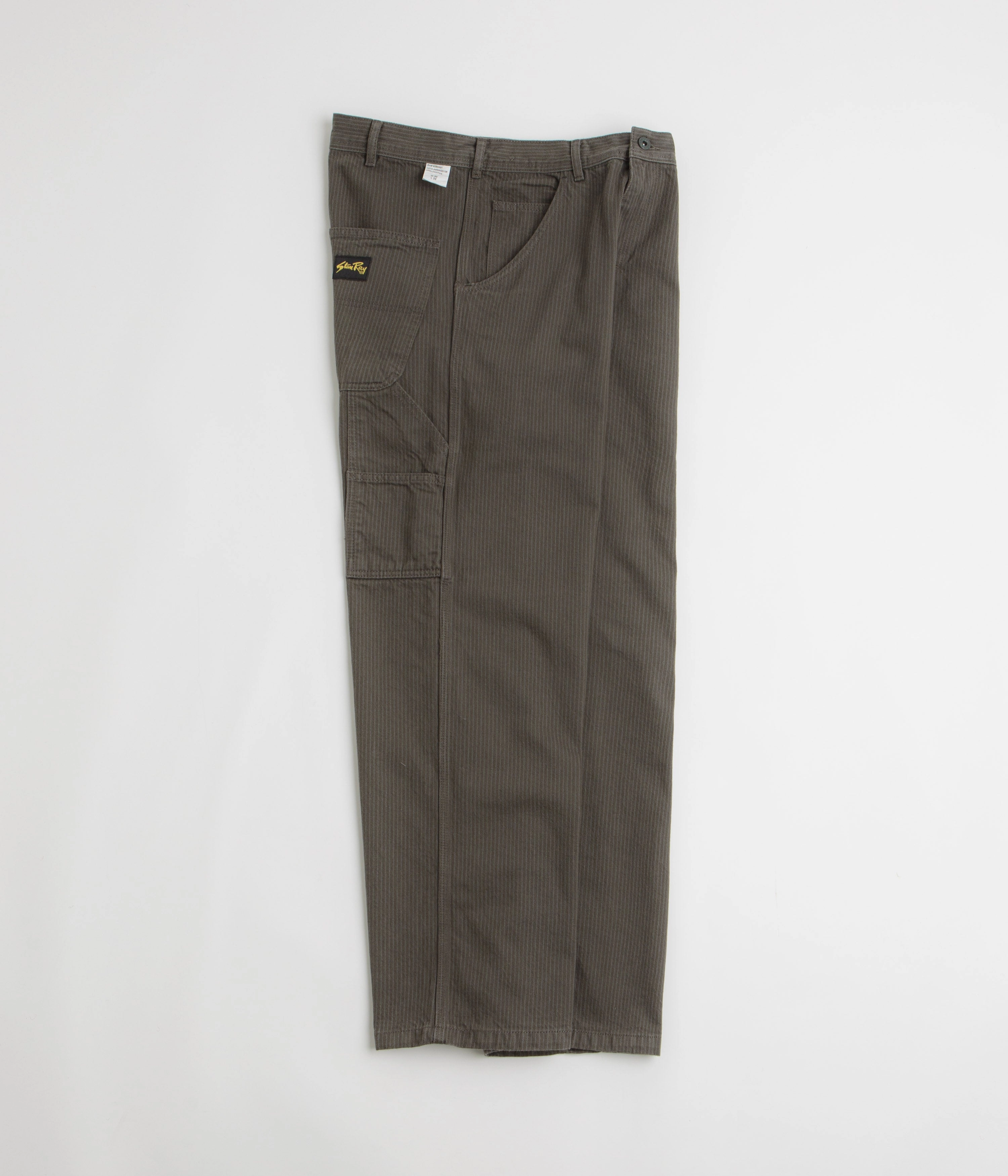 Stan Ray Big Job Painter Pants - Overdyed Black Hickory Cuffed hem