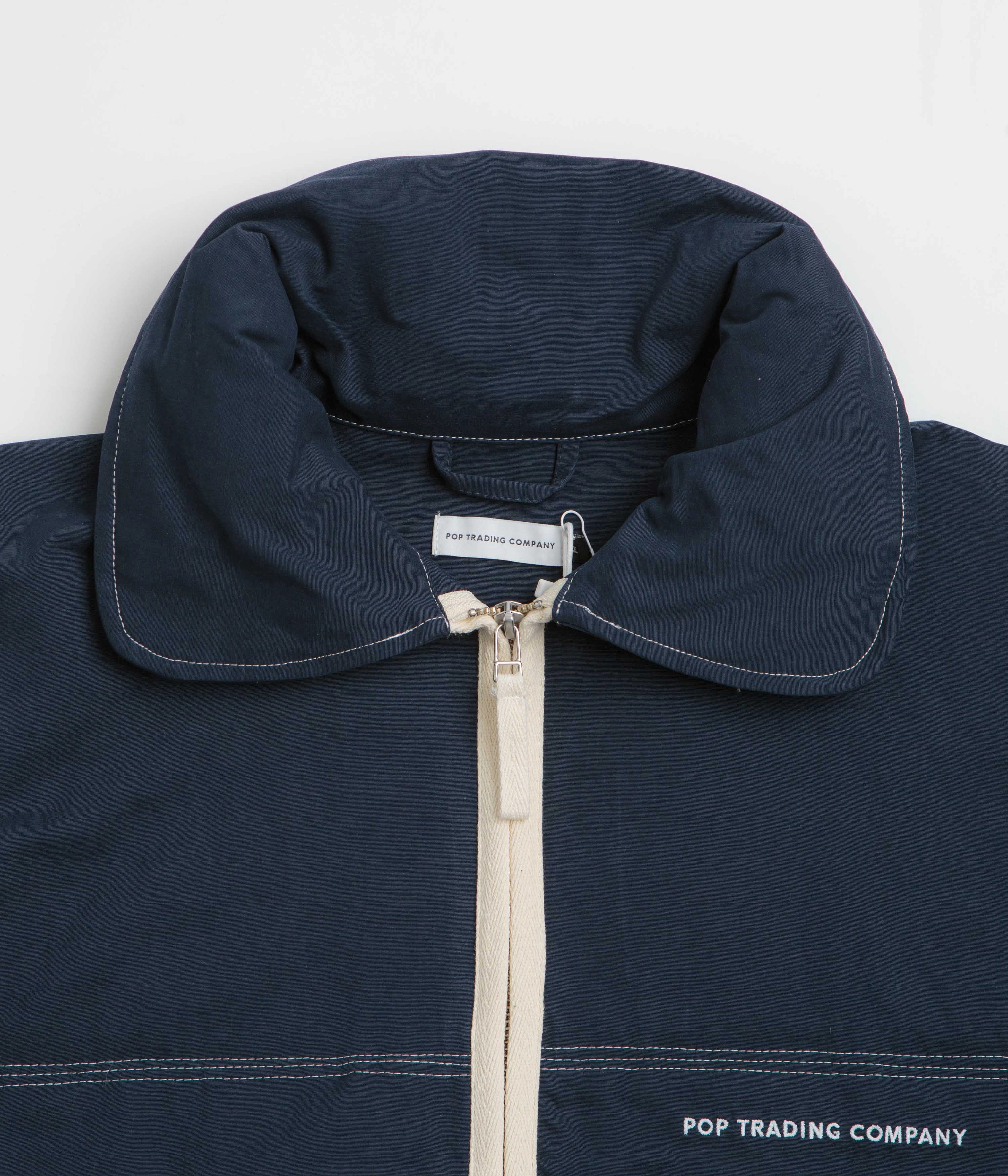 Pop Trading Company New City Jacket - Navy Easy Fit Piece Elastic cuffs