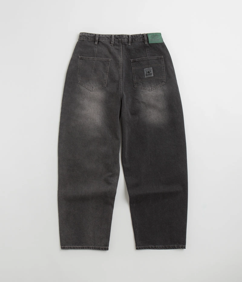 No Ride Butter Goods Wide Cut Jeans - Washed Black