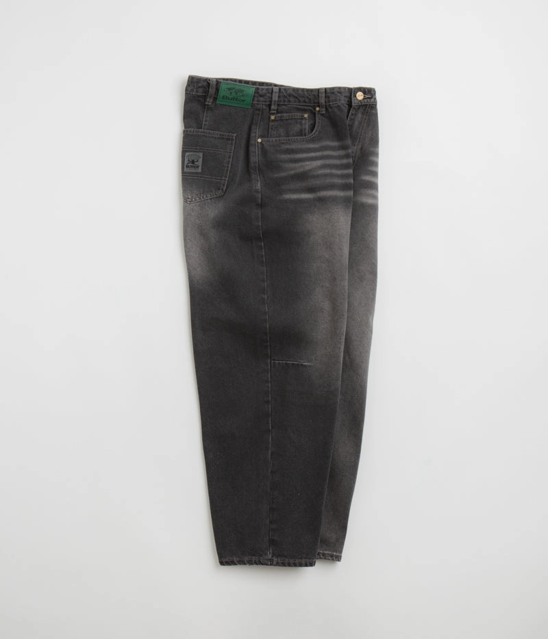 Butter Goods Wide Cut Jeans - Washed Black Sporty Comfort TearResistantPanels
