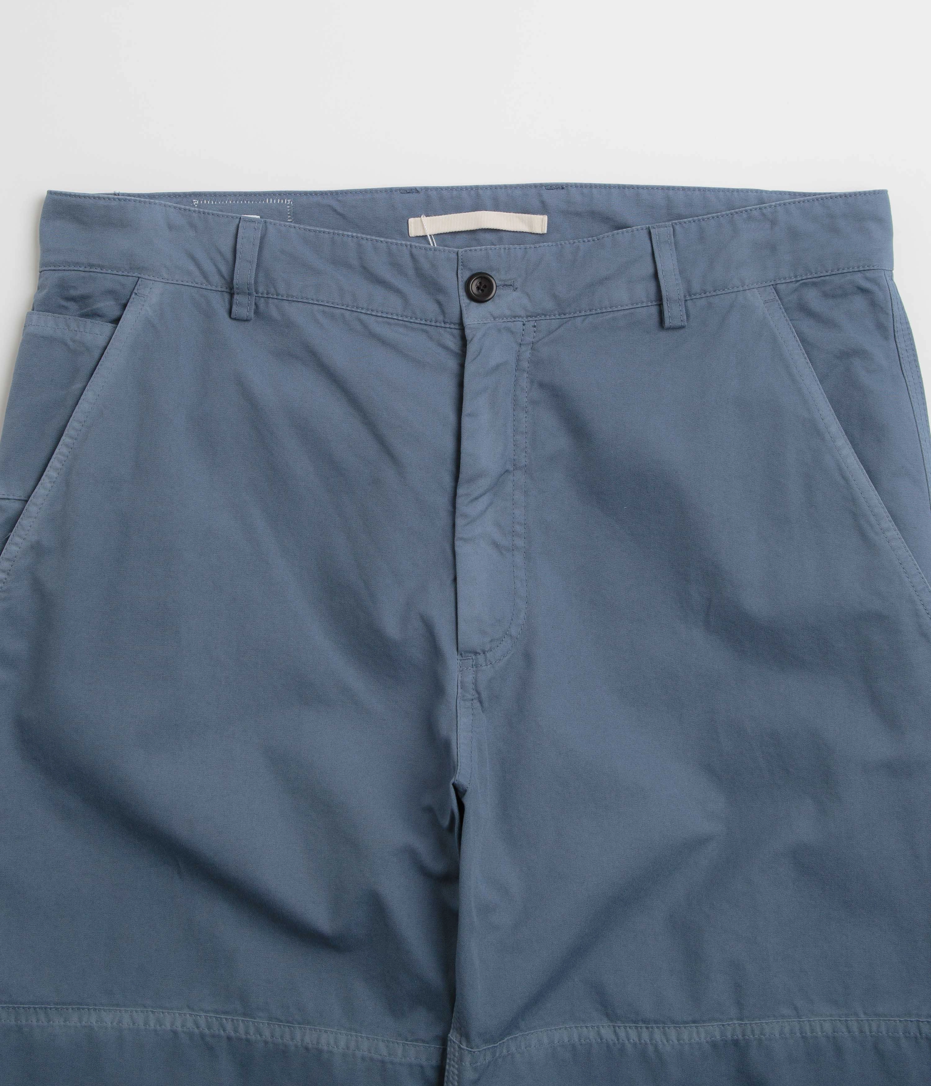Supportive Fit Norse Projects Lukas Tab Series Canvas Pants - Scoria Blue