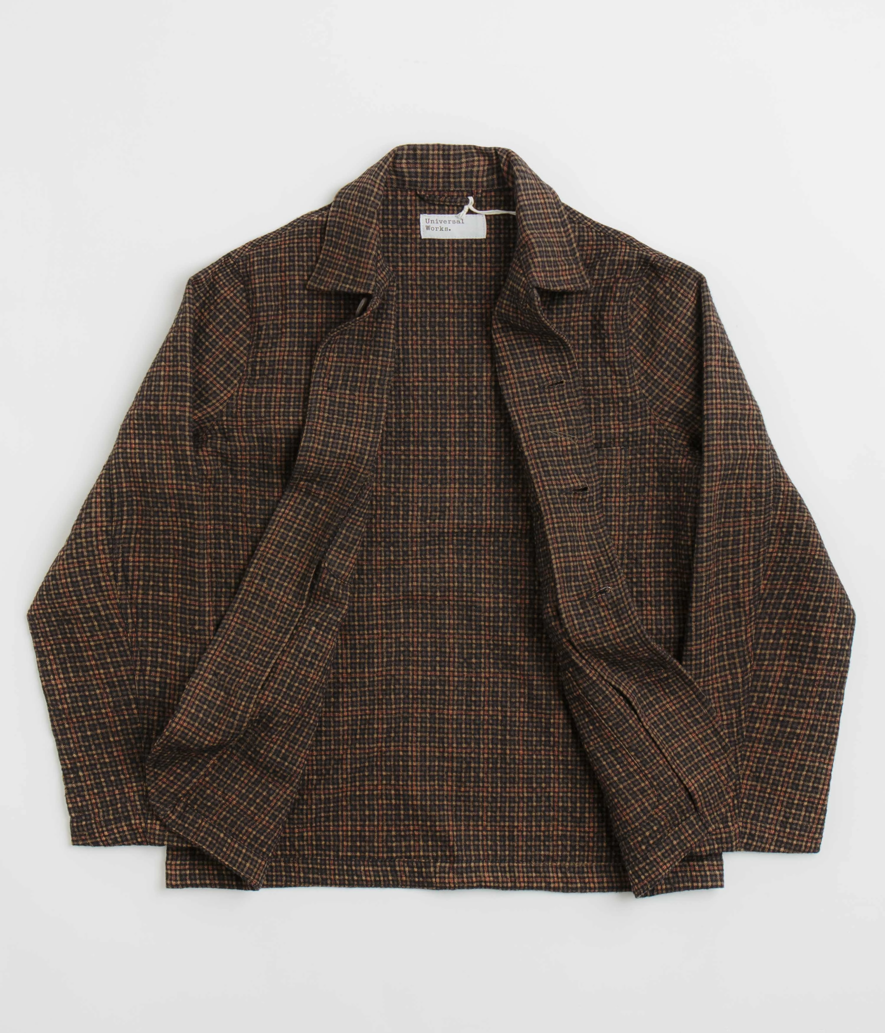 Universal Works Bakers C Jacket - Black / Olive Smooth Flat Collar Stretch Fit