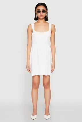 Airy Crepe Knit Bustier Skater Dress Relaxed-fit gown
