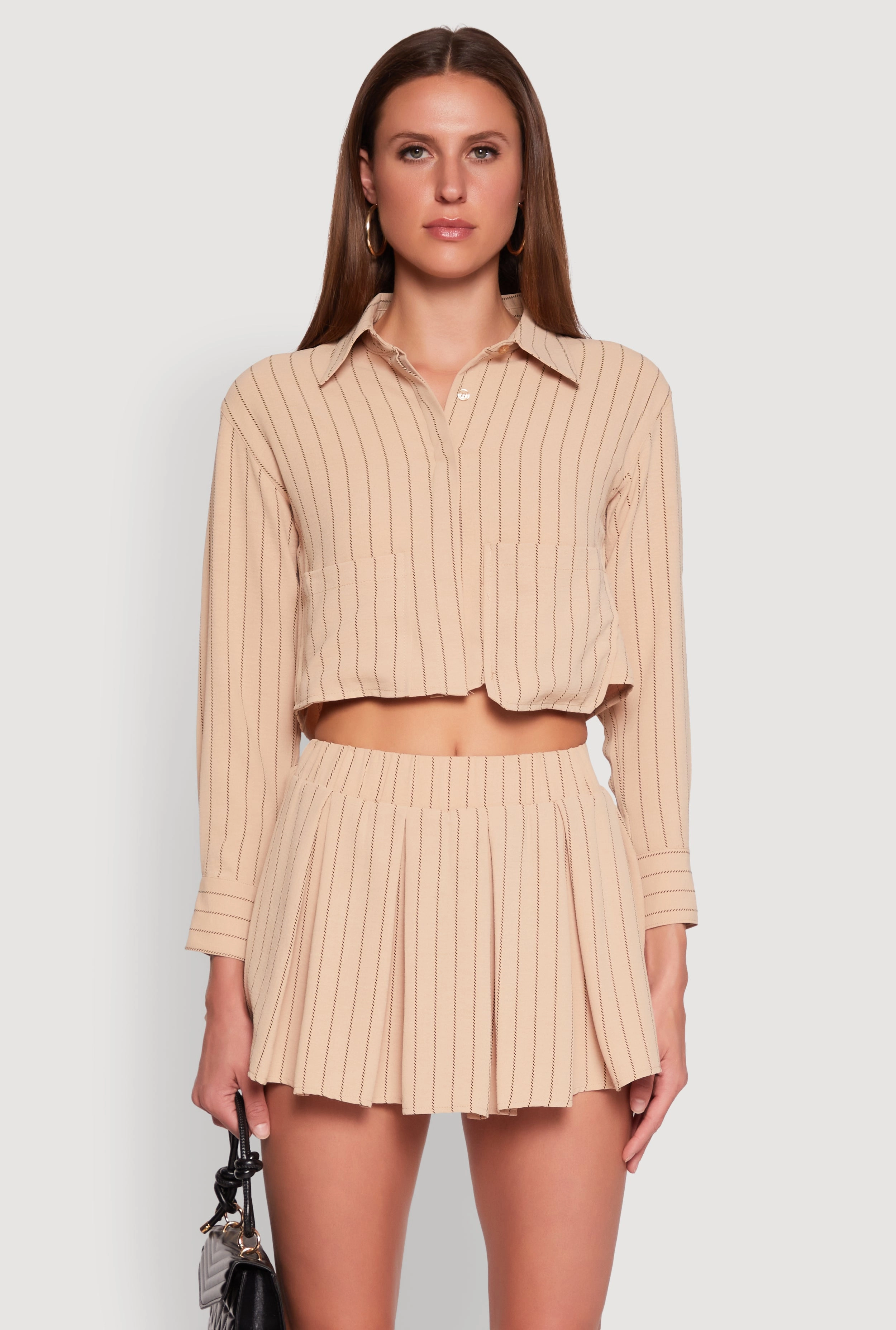 Airy Cropped Striped Shirt Yoga enthusiast