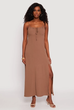 Youth Charm Airy Side Slit Maxi Dress