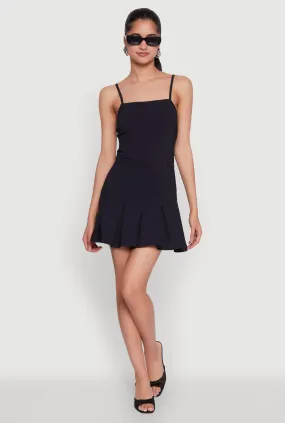 Square Neck Pleated Skater Dress Light Silhouette Love Soft