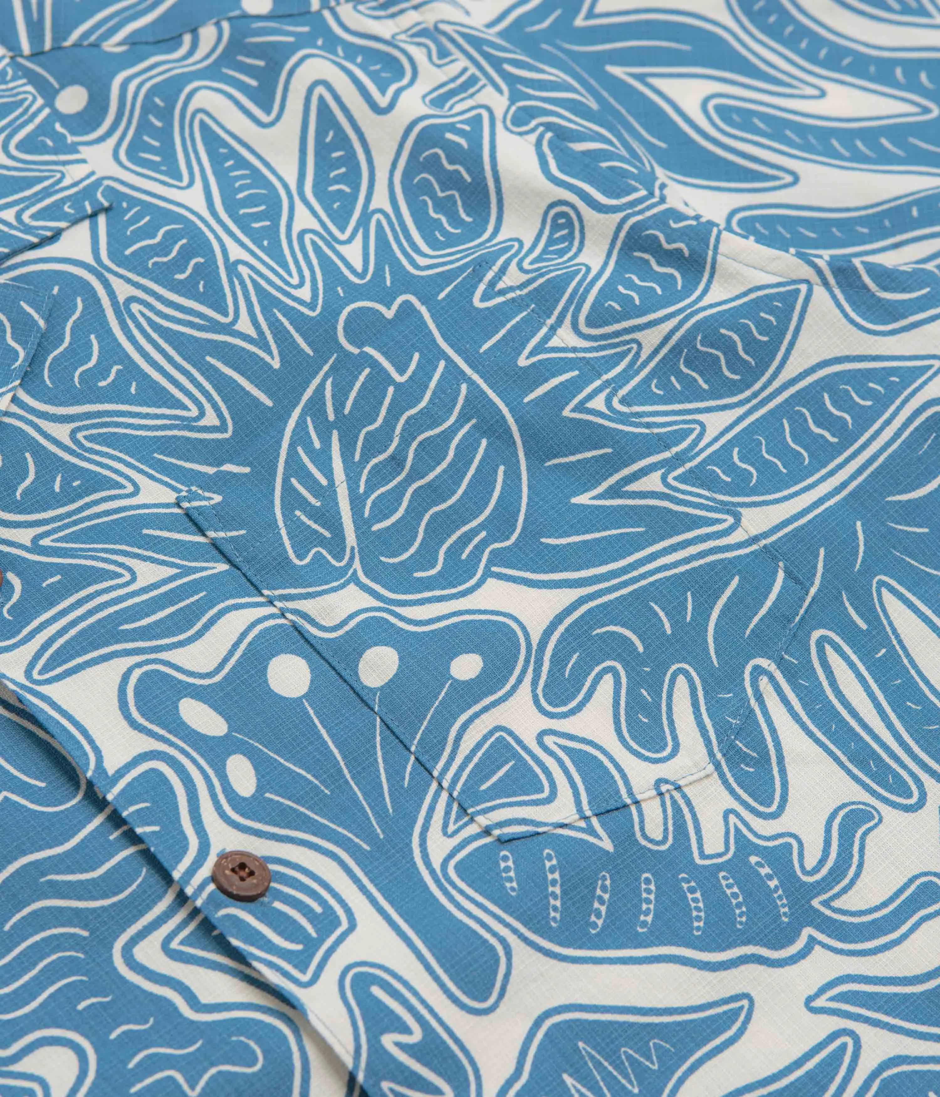 Patagonia Tidal Threads Camp Shirt - Bees and Flowers: Still Blue Anti-static