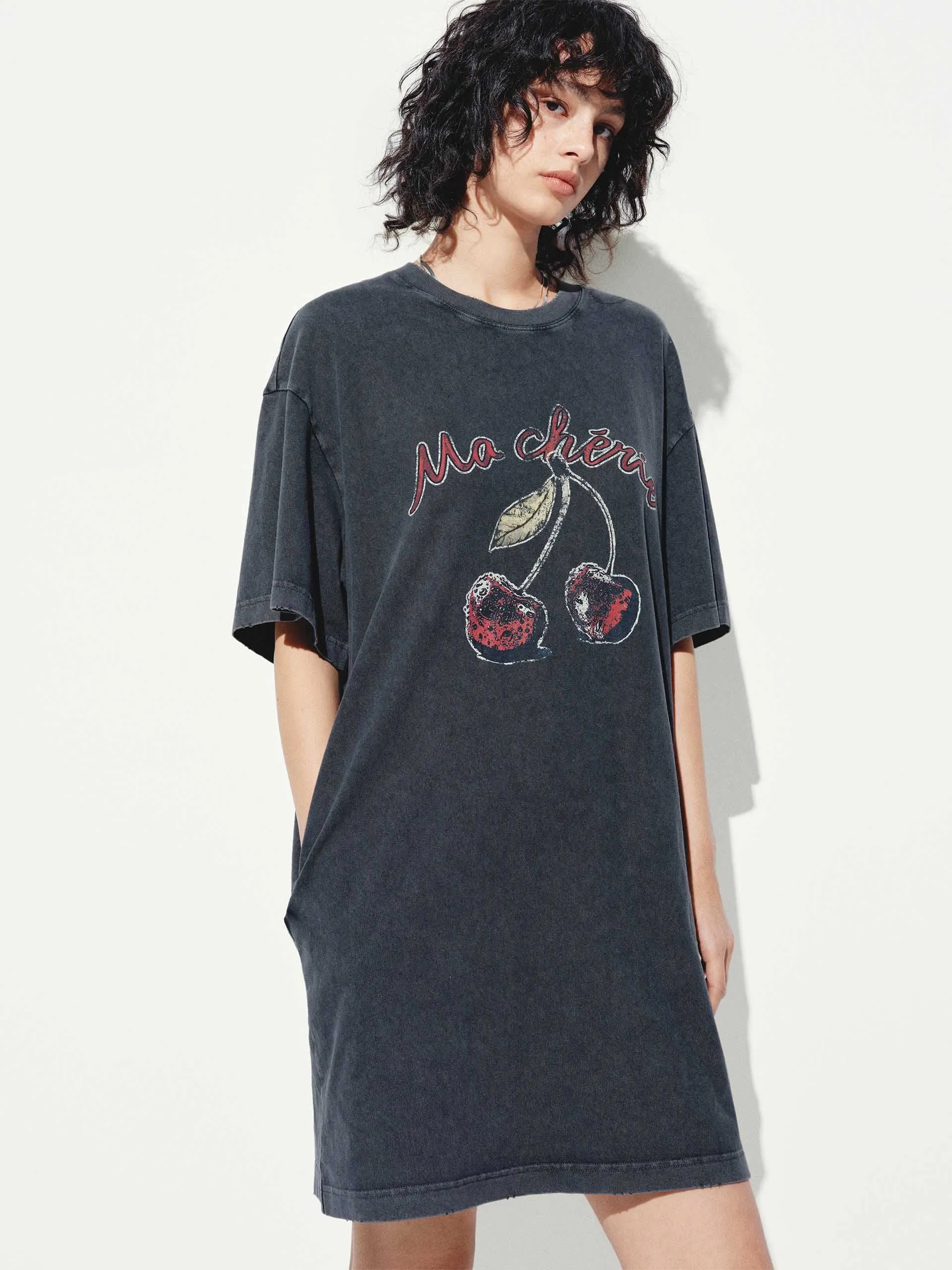 Cherry Cotton Loose Dress Quick Elegance New York