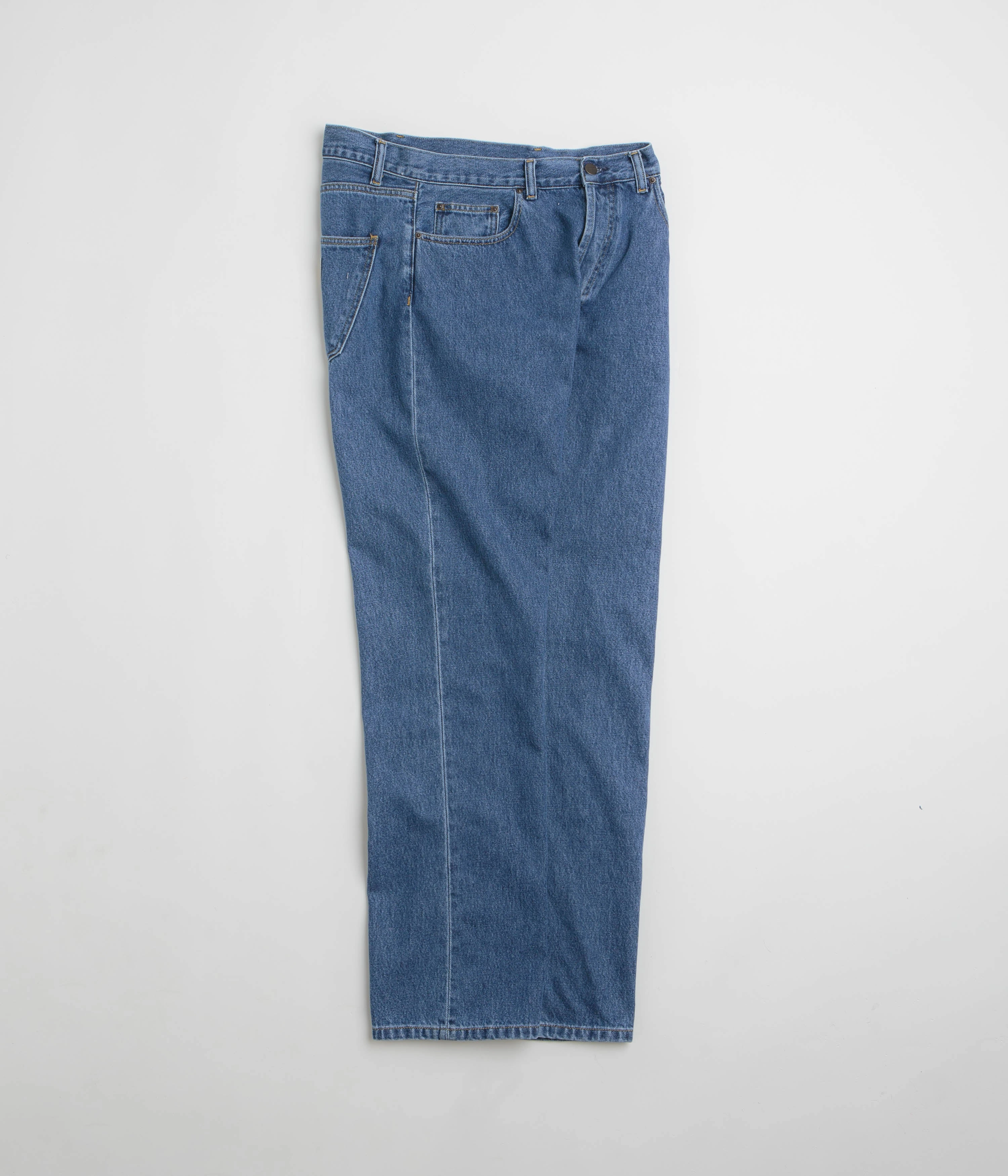 Carhartt Nolan Pants - Blue Heavy Stone Wash Minimal Stretch Fit Cotton comfort