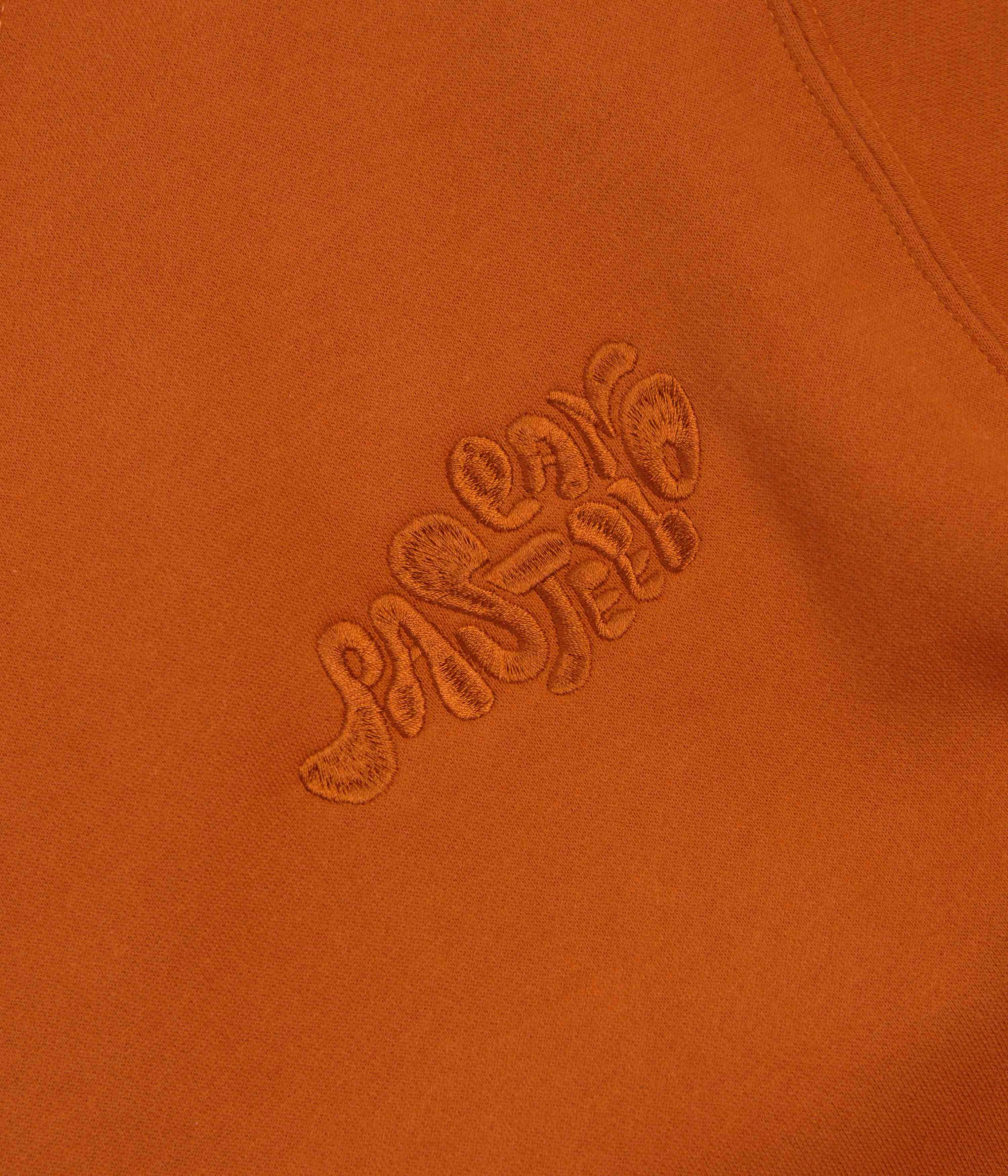 Seasonal Fashion Comfortable Design Pasteelo Can Embroidered Script Crewneck Sweatshirt - Rust