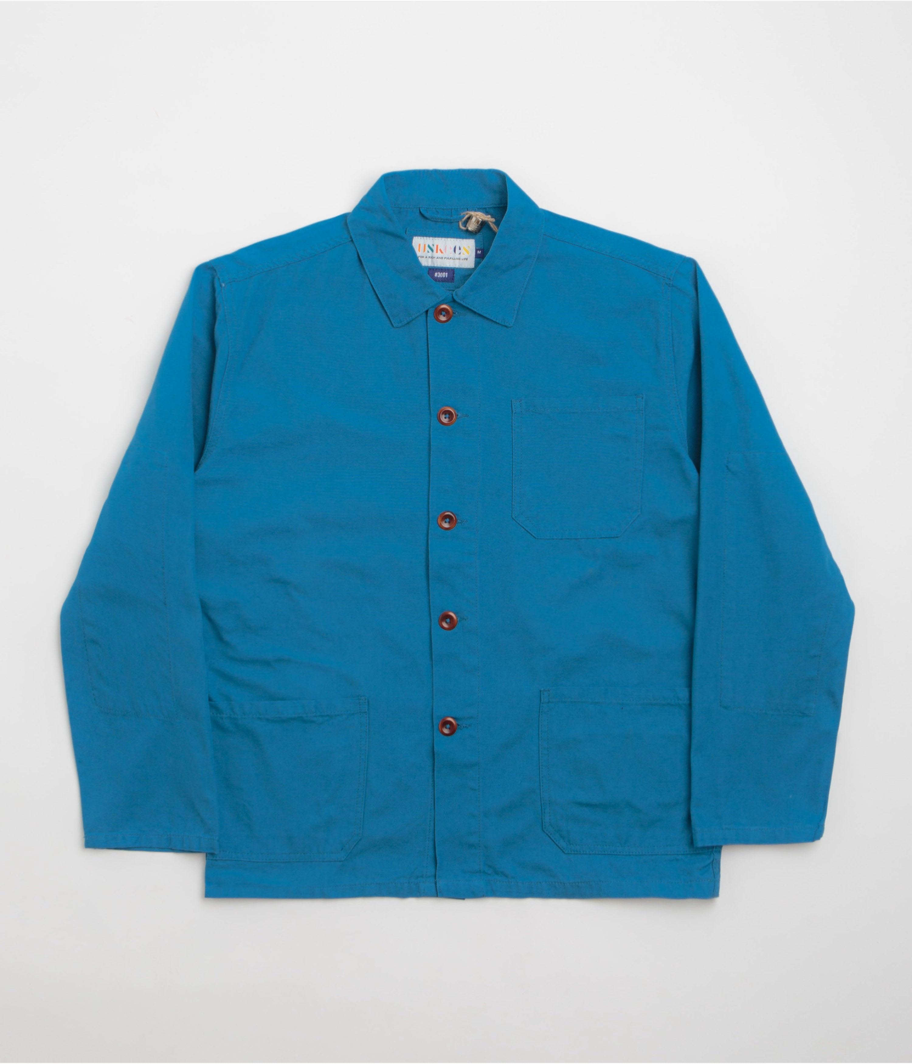 Vegan Safe Uskees 3001 Buttoned Overshirt - Bright Blue