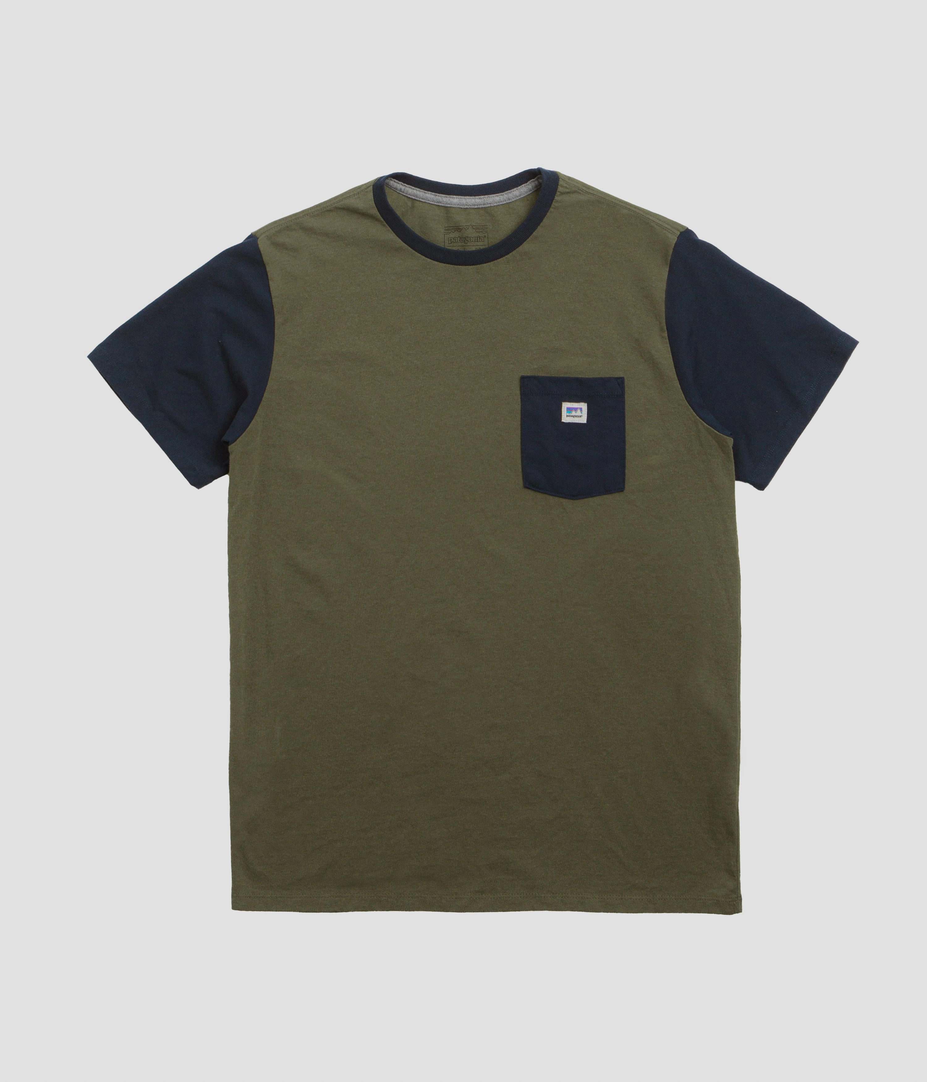 Patagonia Shop Sticker Pocket Responsibili-Tee T-Shirt - Tent Green Light Breeze