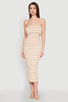 Almost Famous Striped Fold Over Tube Dress Simple Elegance Modern Movement