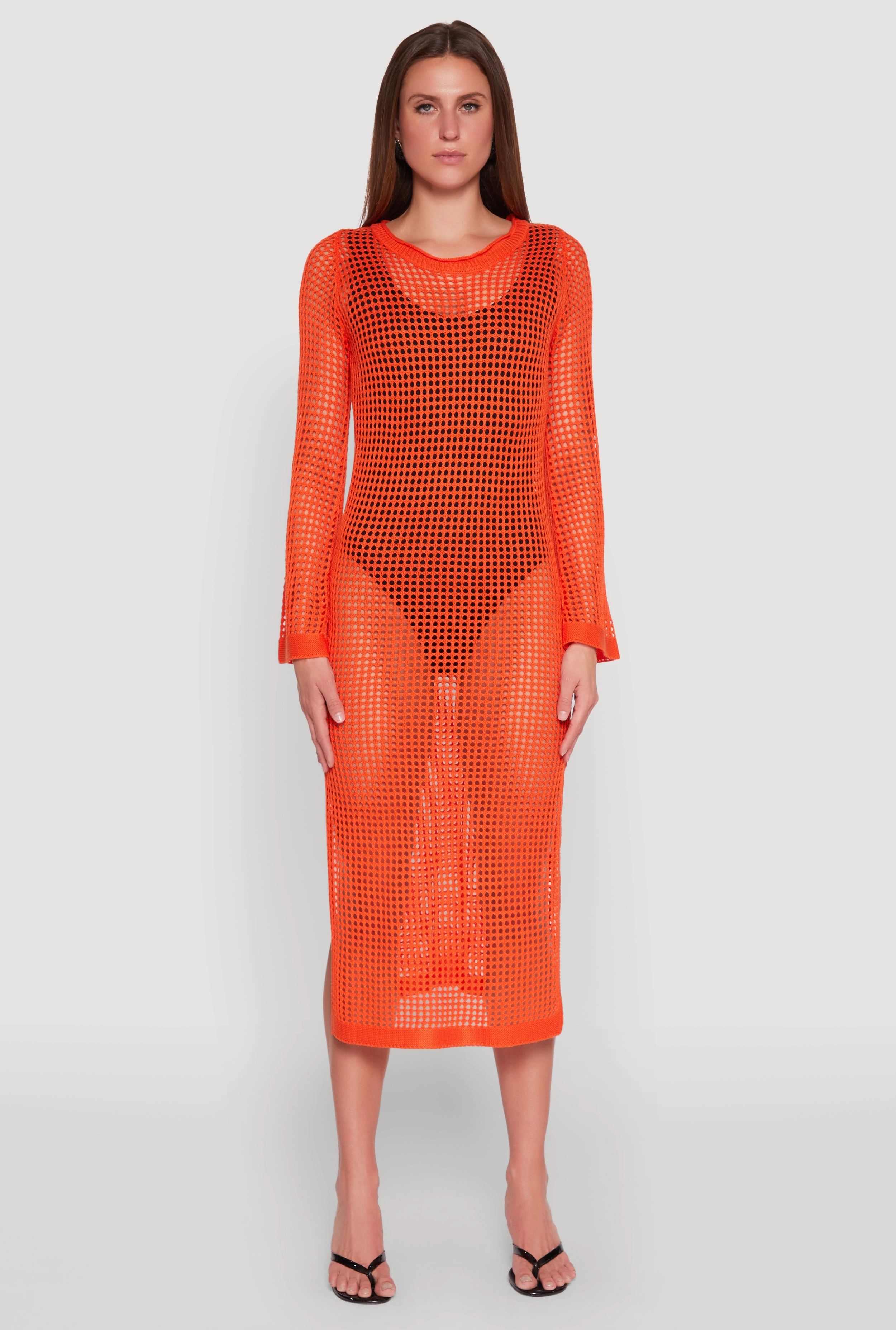 Everyday-Use Trend Movement Almost Famous Crochet Side Slit Maxi Dress
