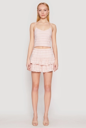 Almost Famous Tiered Mini Skirt Fashion Combo