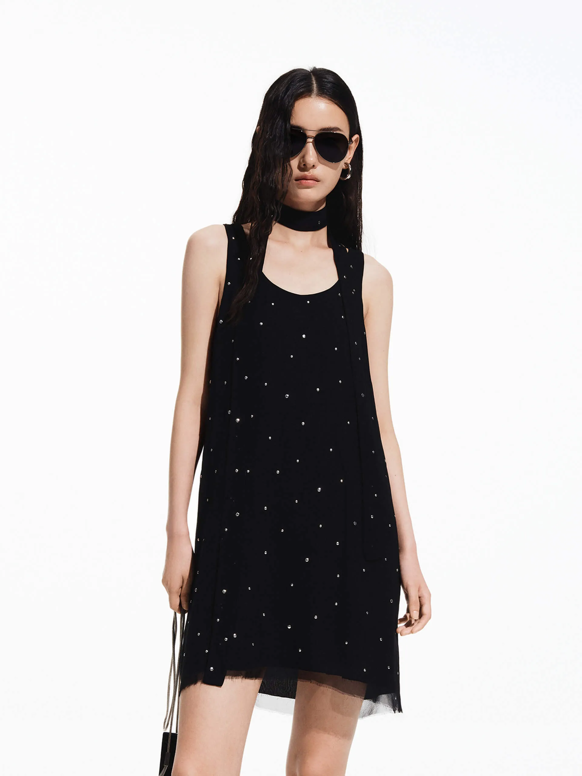 Silk Blend Mini Dress Go To Wear Sleek and Flattering