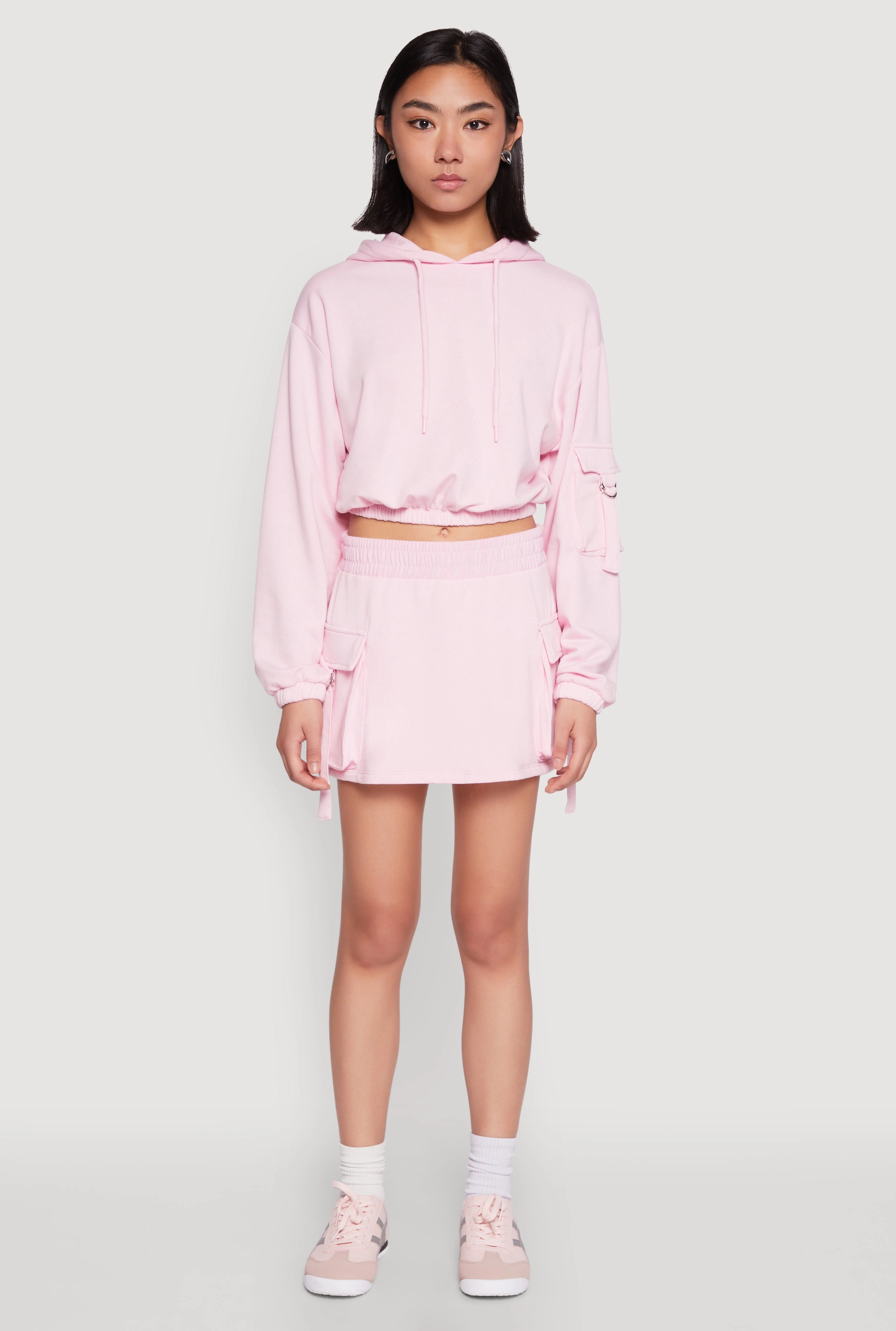 Soft Layers Lightweight Material Iris Fleece Cargo Skort