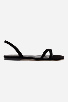 Annie Flat In Black Suede Field Play