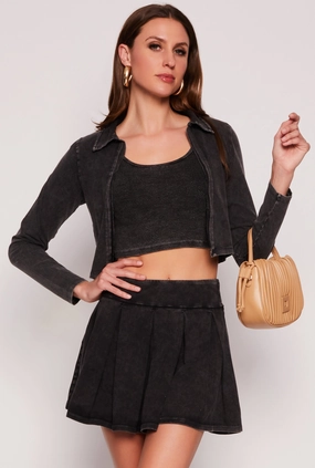 Open Front Crop Top Low Profile Seam Construction jewelry