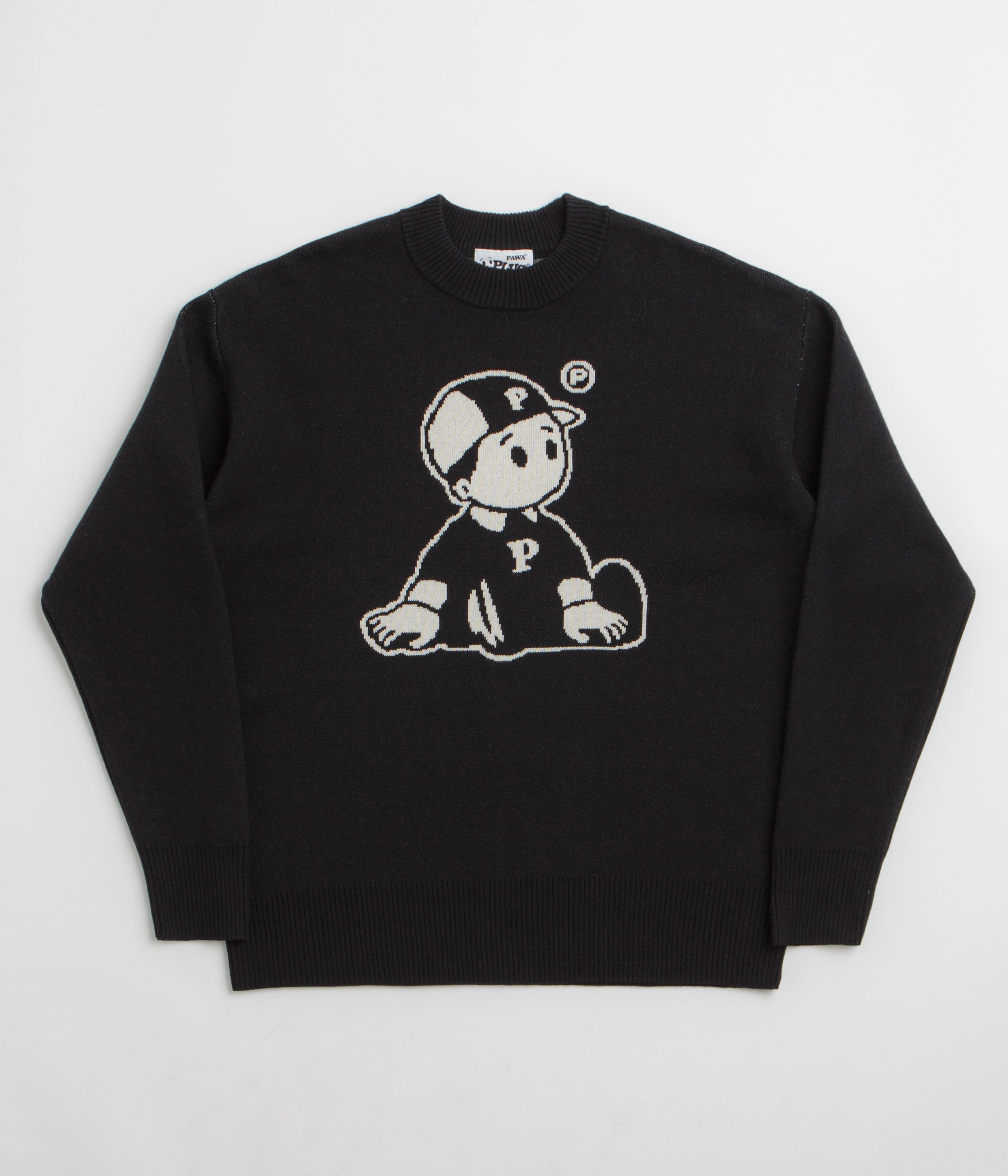 Pawa Speed Sports OG Boy Knit Sweatshirt - Black Sophisticated Knit Fashion Layer