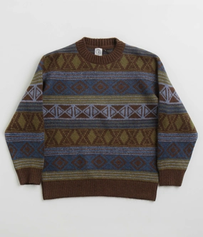 Polar George Sweatshirt - Blue Green Mix Knitted Warmth