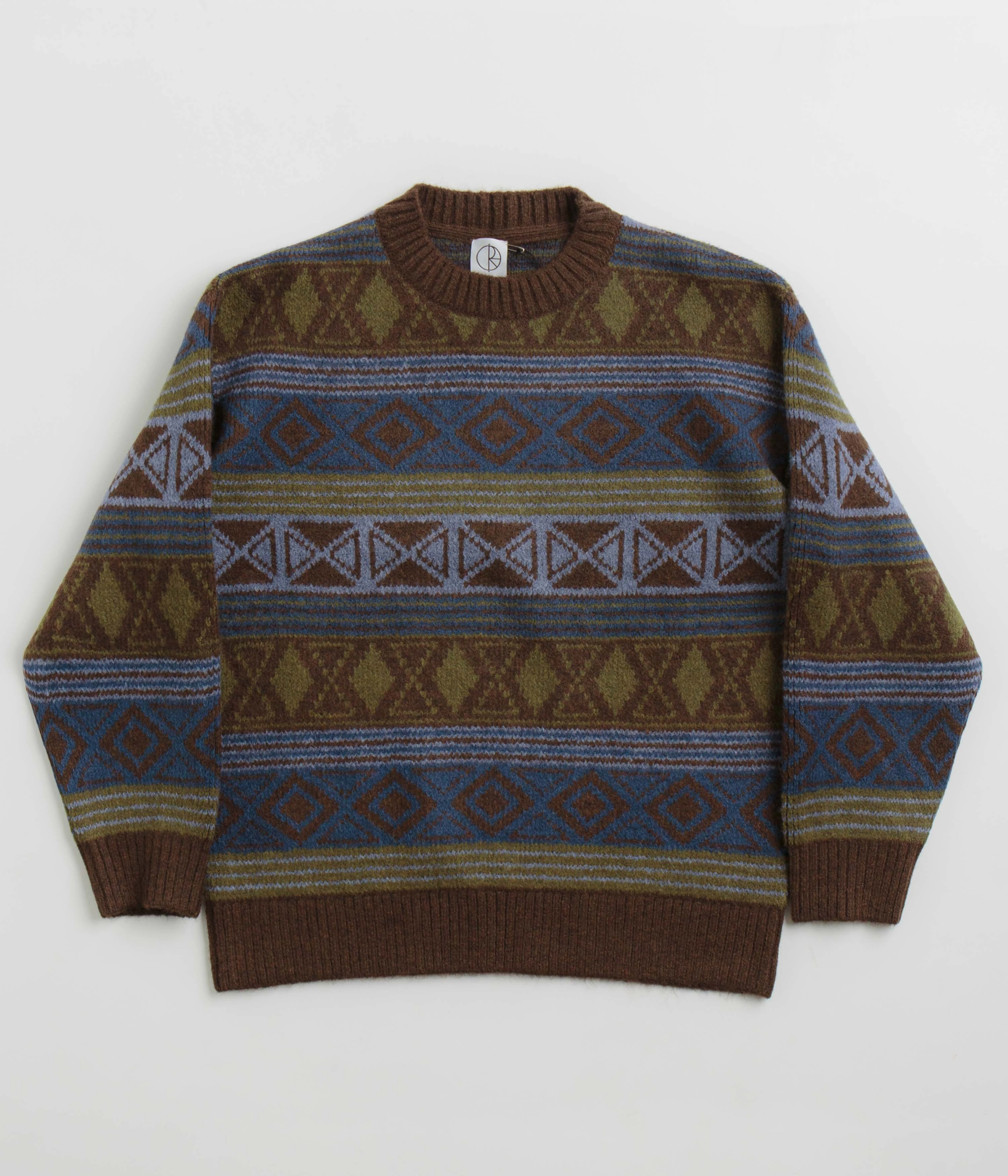 Polar George Sweatshirt - Blue Green Mix Knitted Warmth