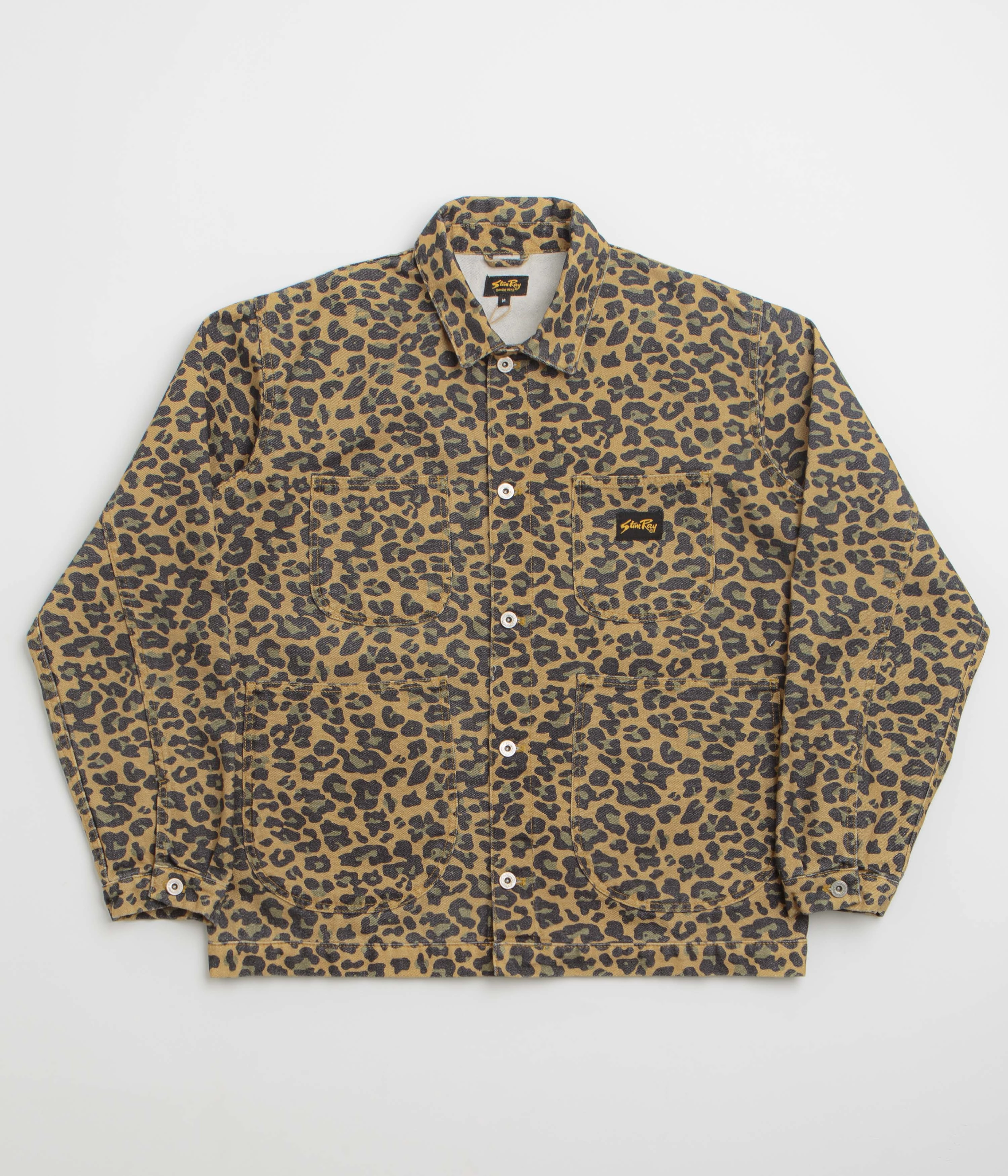 Zippered Vents OdorControl Treatment Stan Ray Coverall Jacket - Washed Leopard Camo Duck