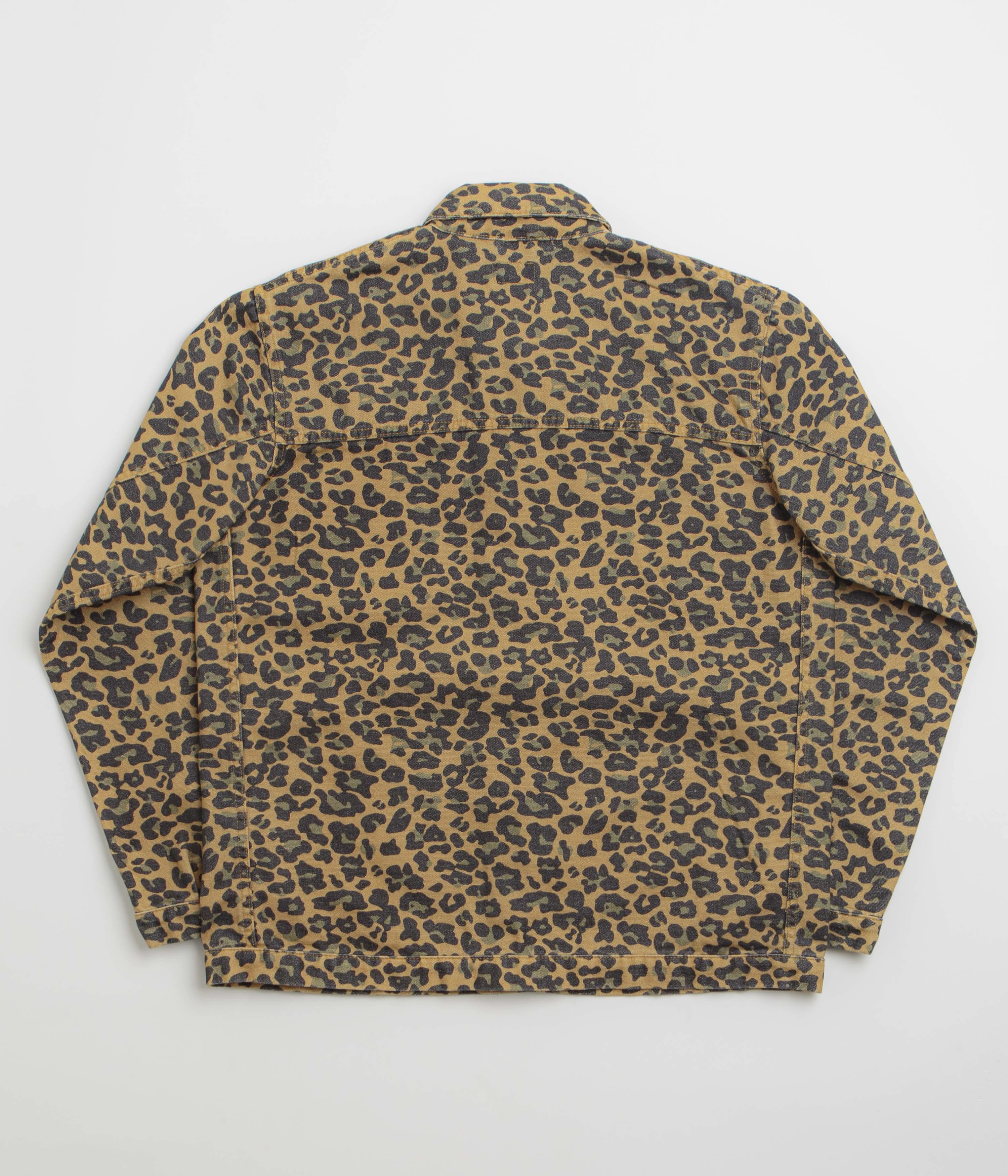 Stan Ray Coverall Jacket - Washed Leopard Camo Duck Flex Fit Design Concealed Zippers