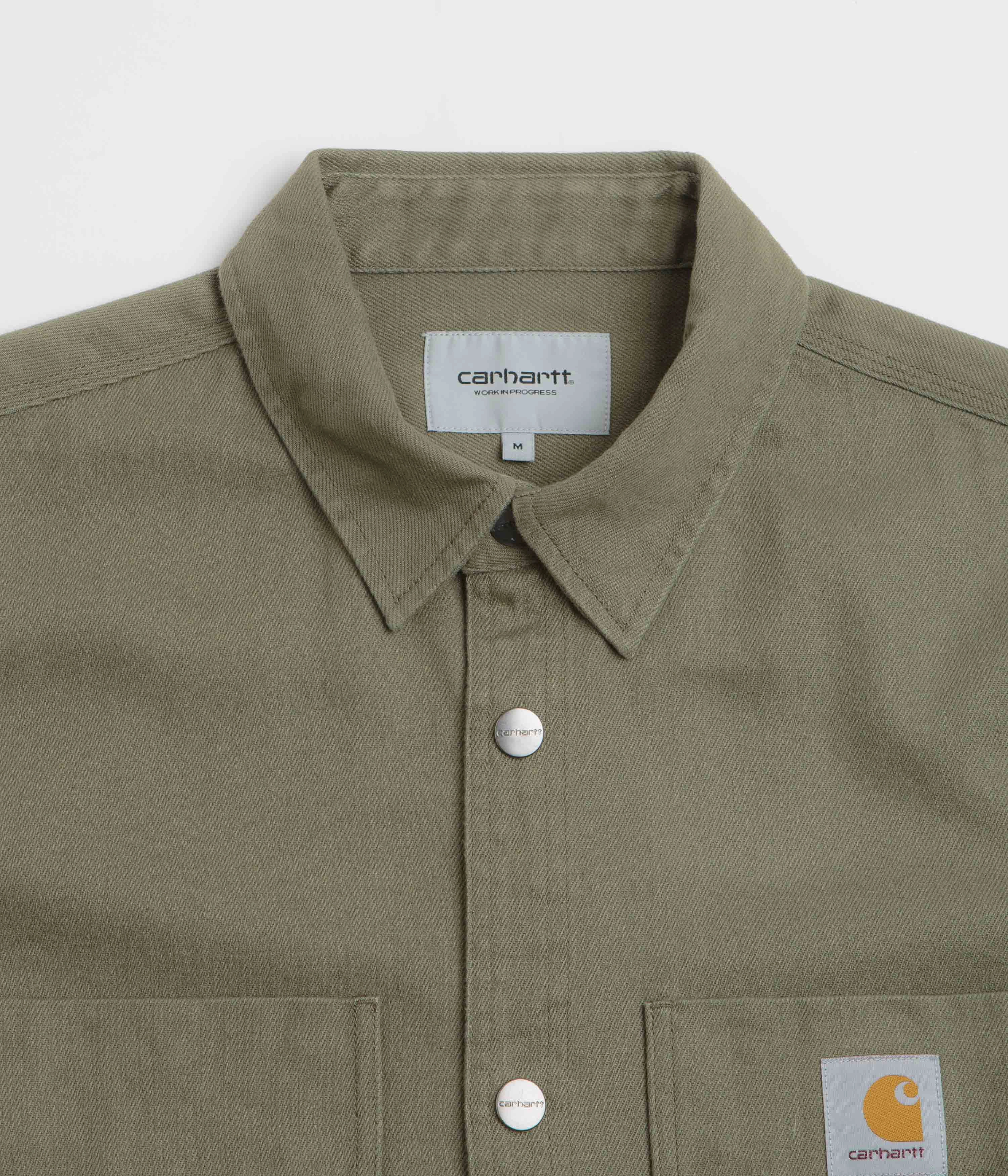 Silicone Grip Trim Moisture Control Fibers Carhartt Crawford Shirt Jacket - Dollar Green