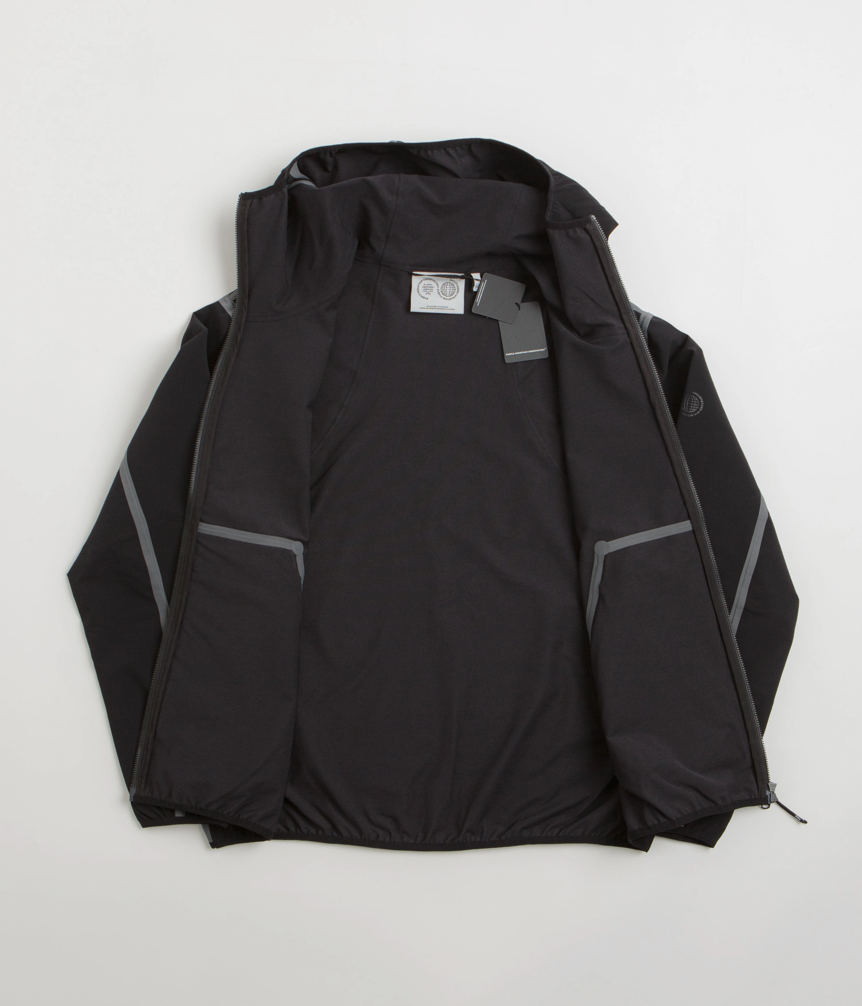 Purple Mountain Observatory Soft Shell Balaclava Jacket - Black Reinforced Elbows Mid Length Design