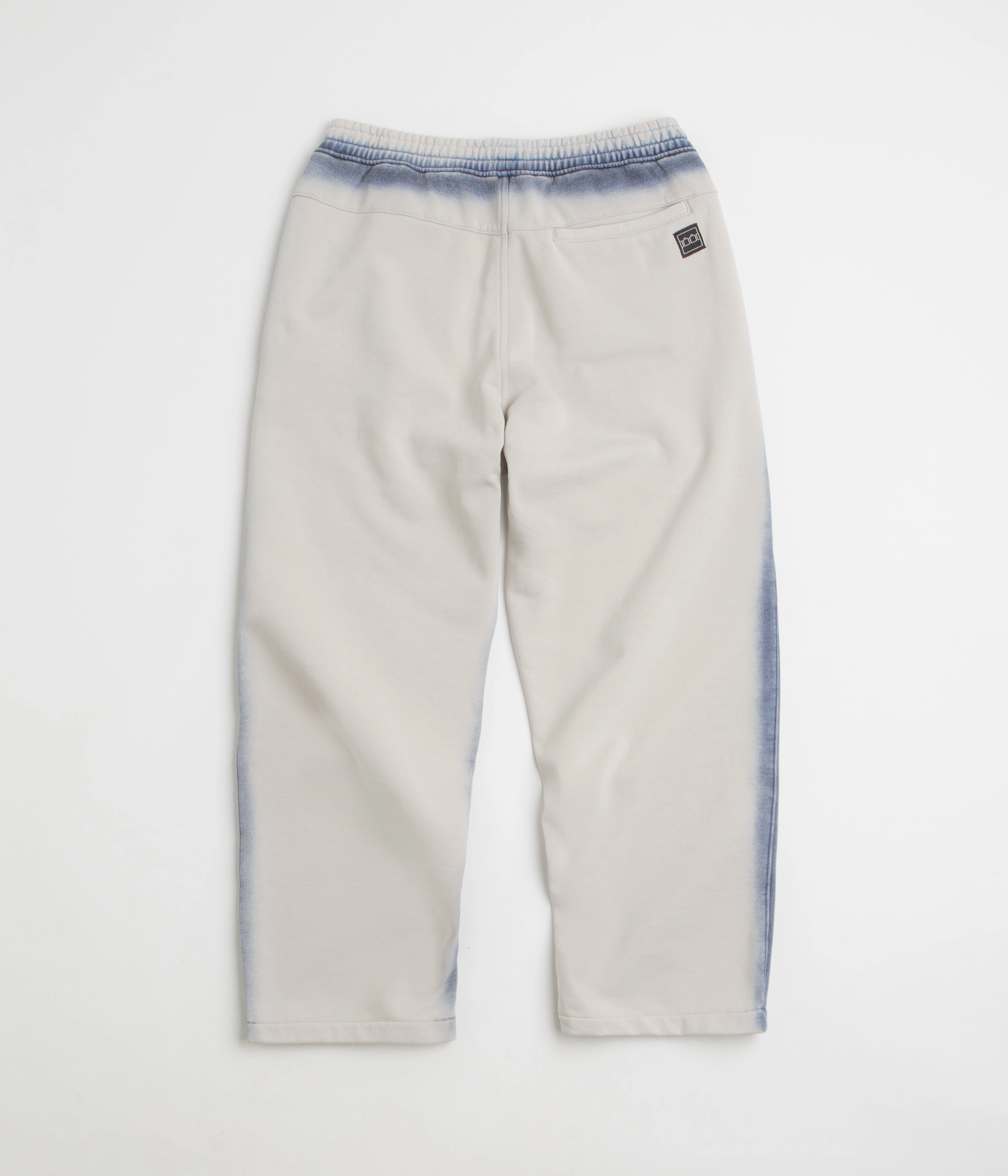 The Trilogy Tapes Overdye Open Hem Sweatpants - Grey / Blue slim cut
