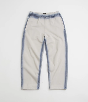 The Trilogy Tapes Overdye Open Hem Sweatpants - Grey / Blue Stretch Motion smooth zipper