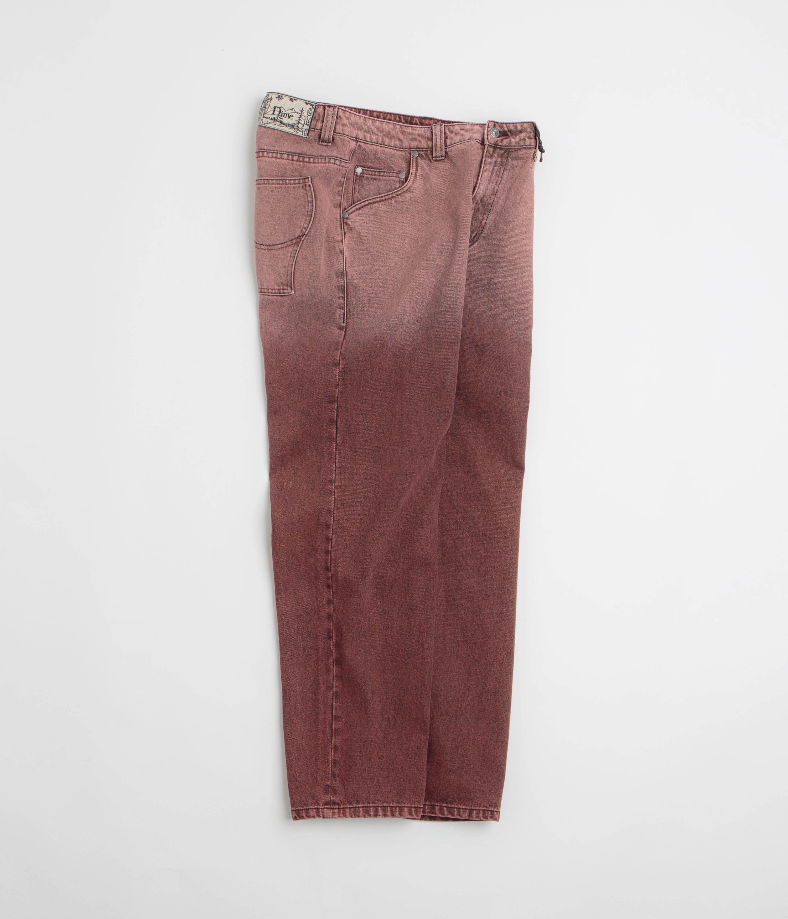 TailoredSilhouette Dime Classic Relaxed Jeans - Dipped Sandblasted Burgundy