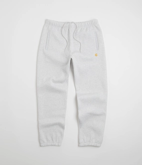 Carhartt Chase Sweatpants - Ash Heather / Gold RipstopFabric