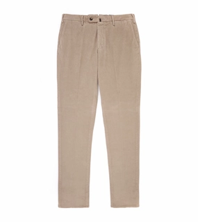 Incotex Regular Overdyed Cotton Corduroy Trousers: Mushroom Smart Design Ventilated Mesh Lining