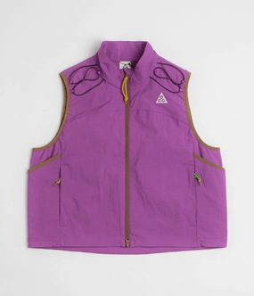 Nike ACG Death Bloom Vest - Bold Berry / Mosswood Brown / Summit White Ultra Lightweight Design Glove Friendly Cuff Design