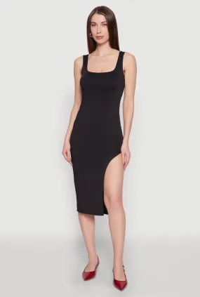 Asymmetrical Side Slit Midi Dress Limited-Edition