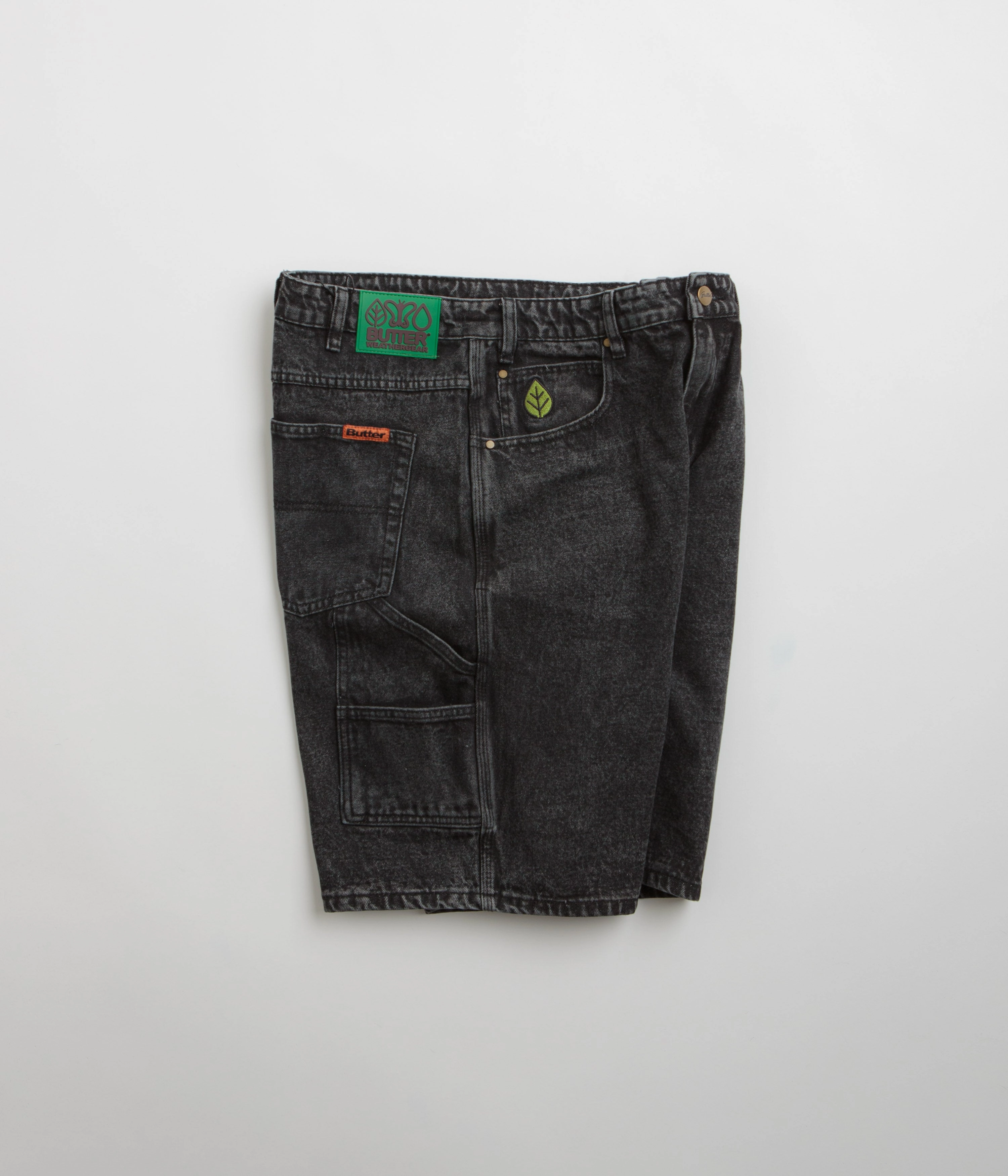 entertainment industry No Ride Up Technology Butter Goods Weathergear Denim Shorts - Faded Black