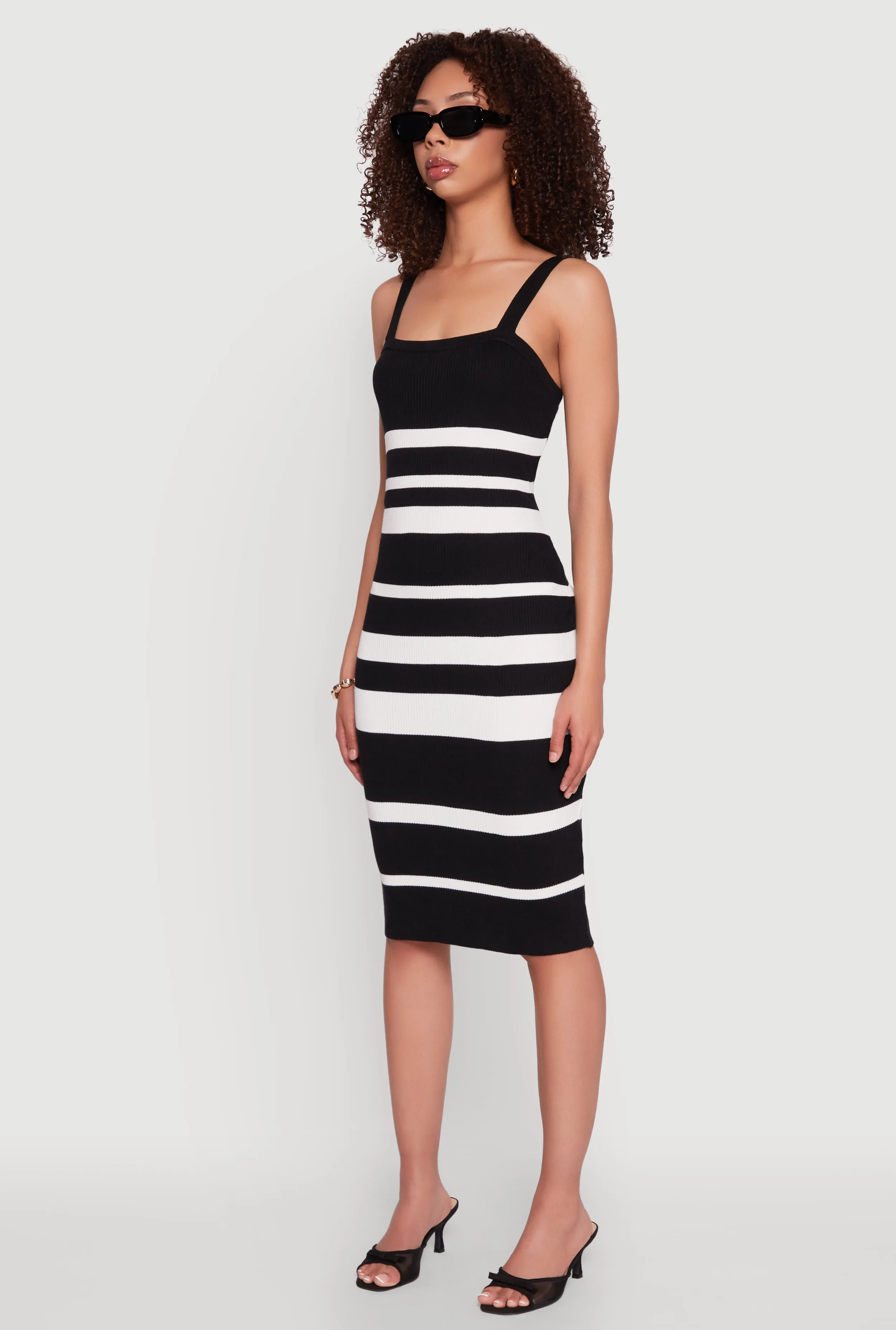 Madden Girl Striped Rib Knit Tank Dress Stylish Line