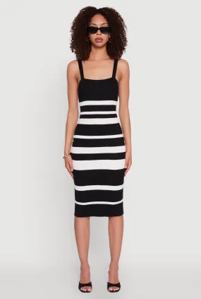 Layering Fit Emerging-Brand Madden Girl Striped Rib Knit Tank Dress
