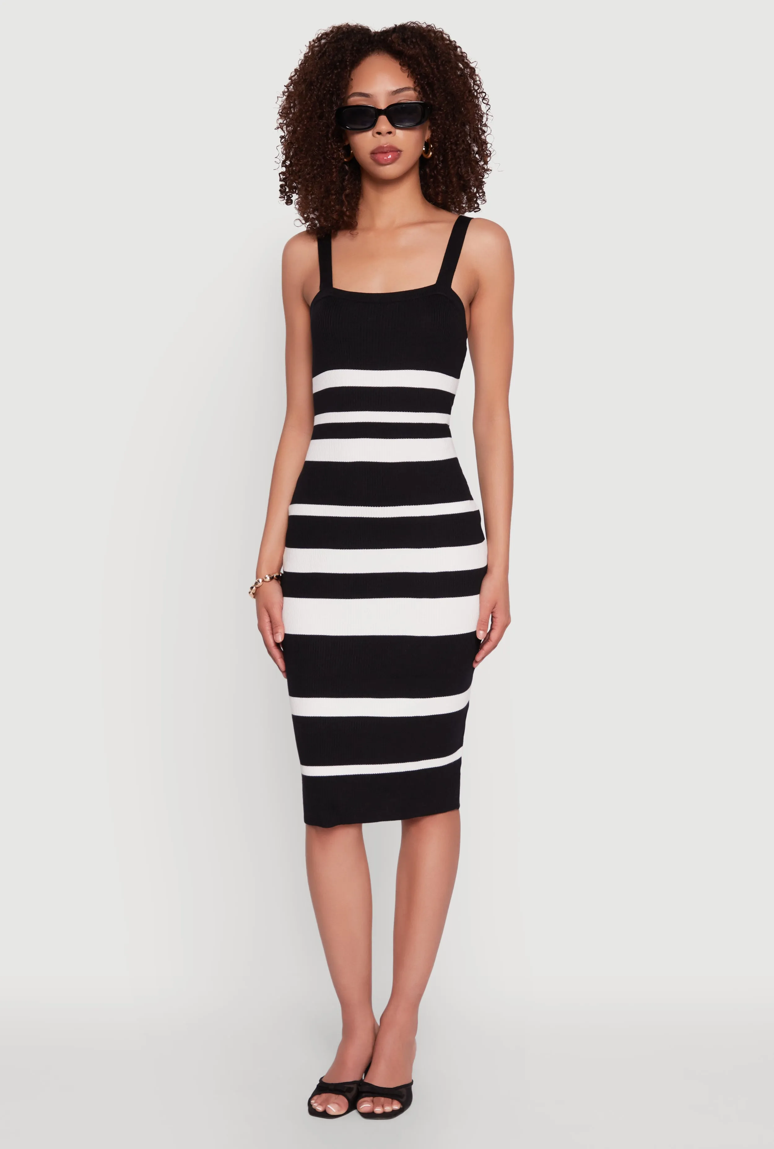 Pure Motion Durable-Fabric Madden Girl Striped Rib Knit Tank Dress
